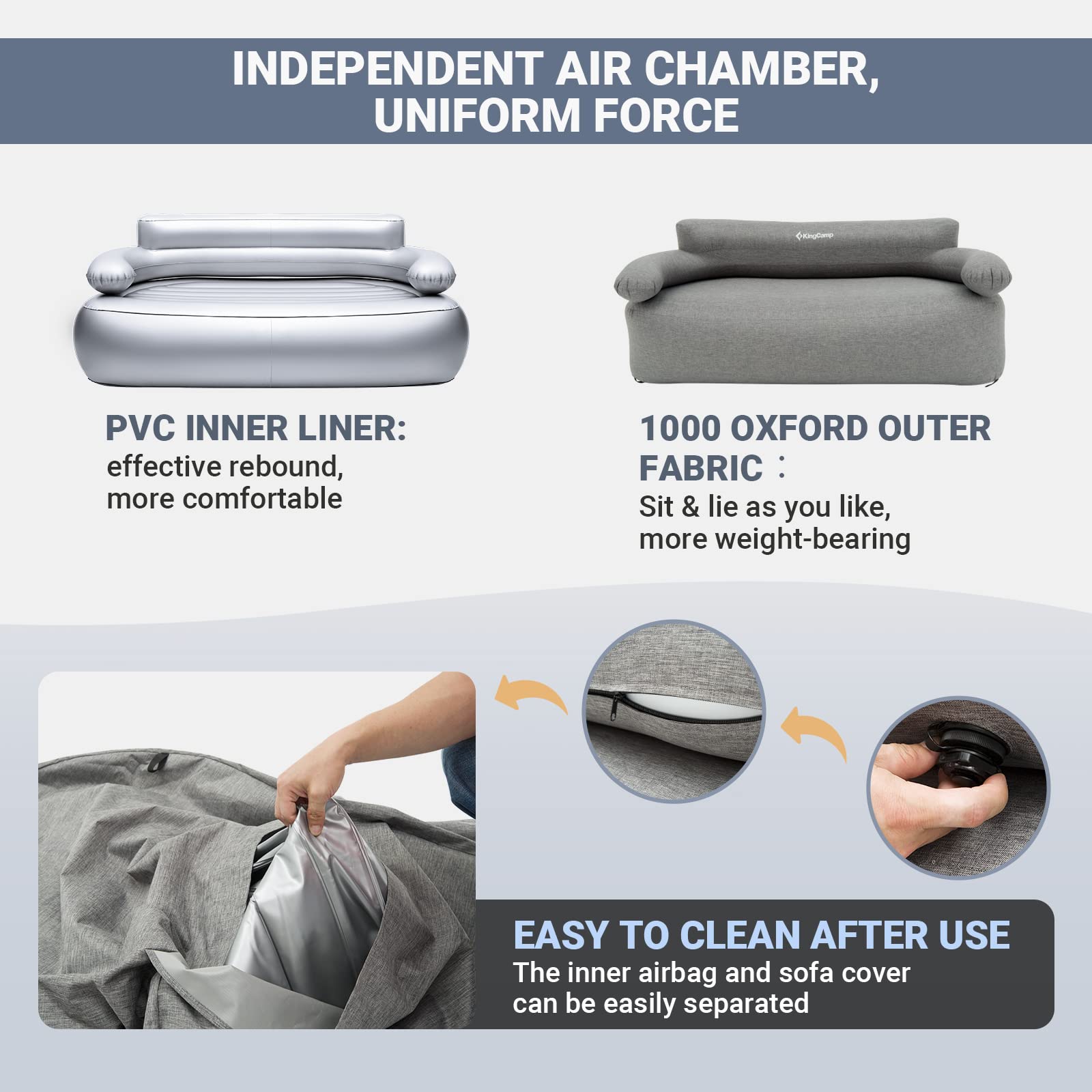 Luxury Inflatable Sofa Set for Two with Foot Pump and Stakes