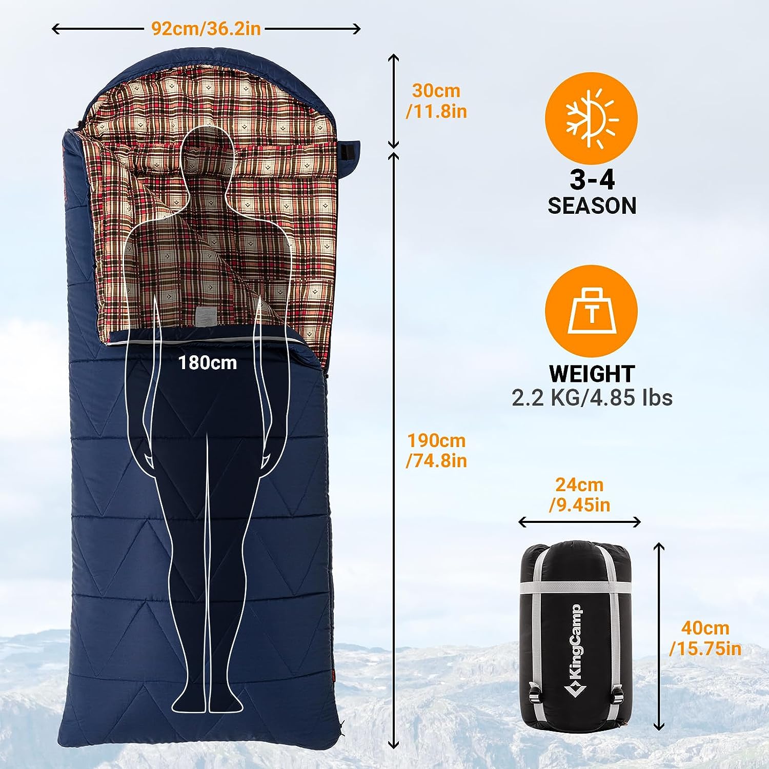 35F Oversized 3-4 Season Sleeping Bag