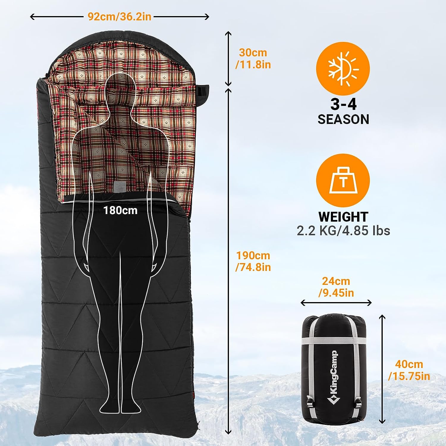 35F Oversized 3-4 Season Sleeping Bag