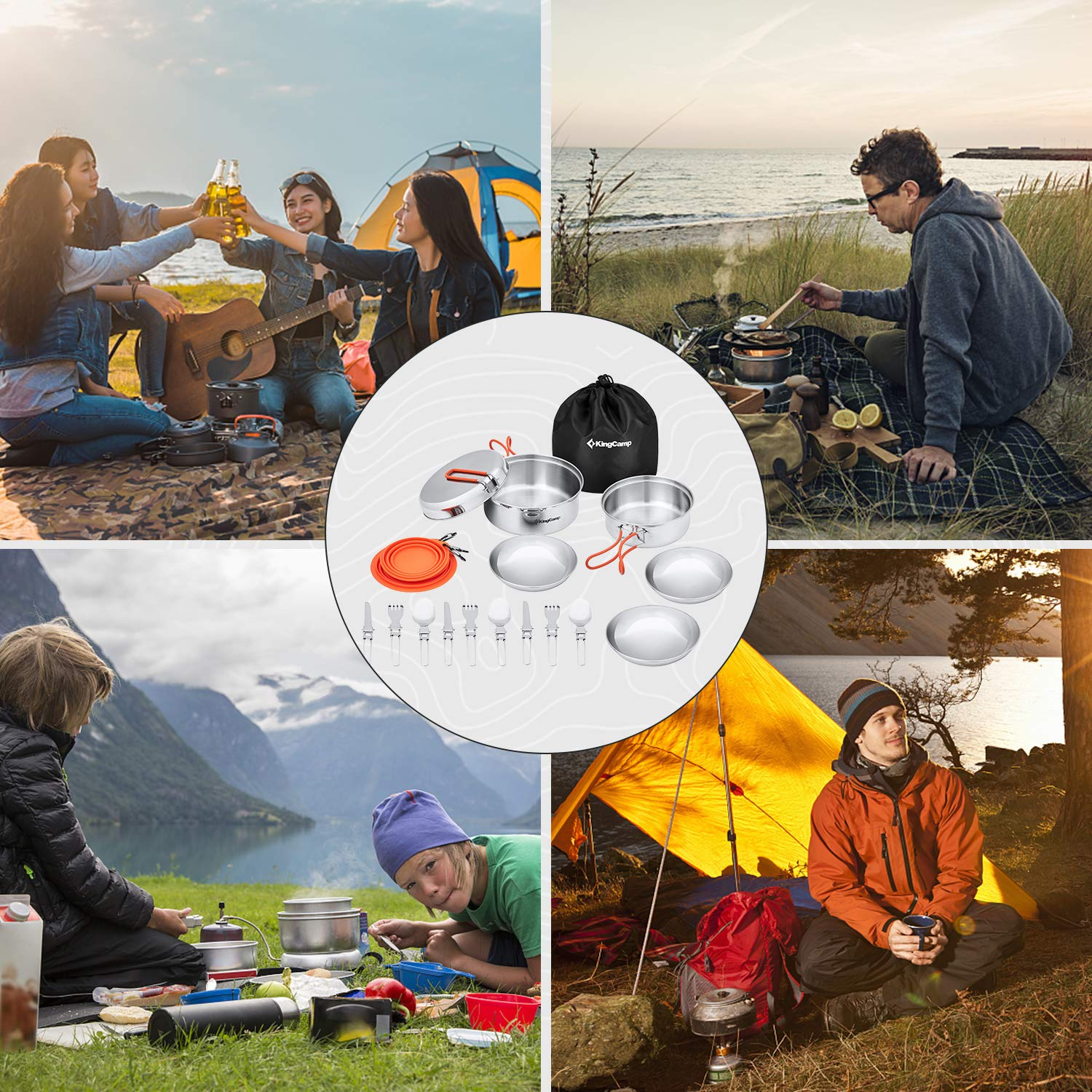 KingCamp 1-3 Person Cookware Mess Kit