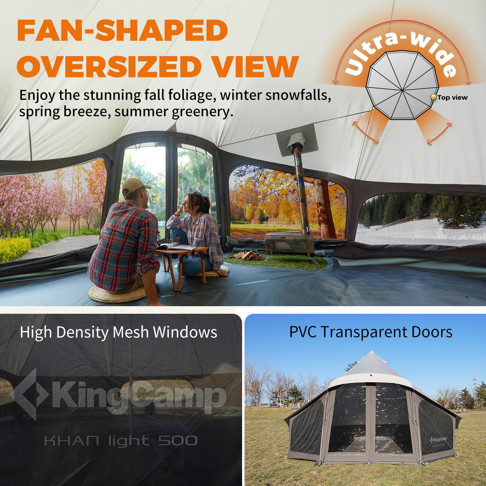 KingCamp KHAN LIGHT 400 Canvas Bell Tent