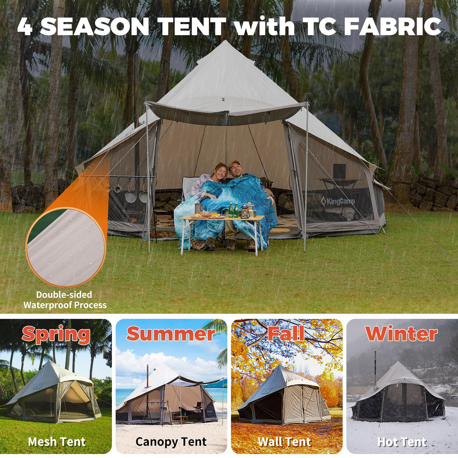 KingCamp KHAN LIGHT 400 Canvas Bell Tent