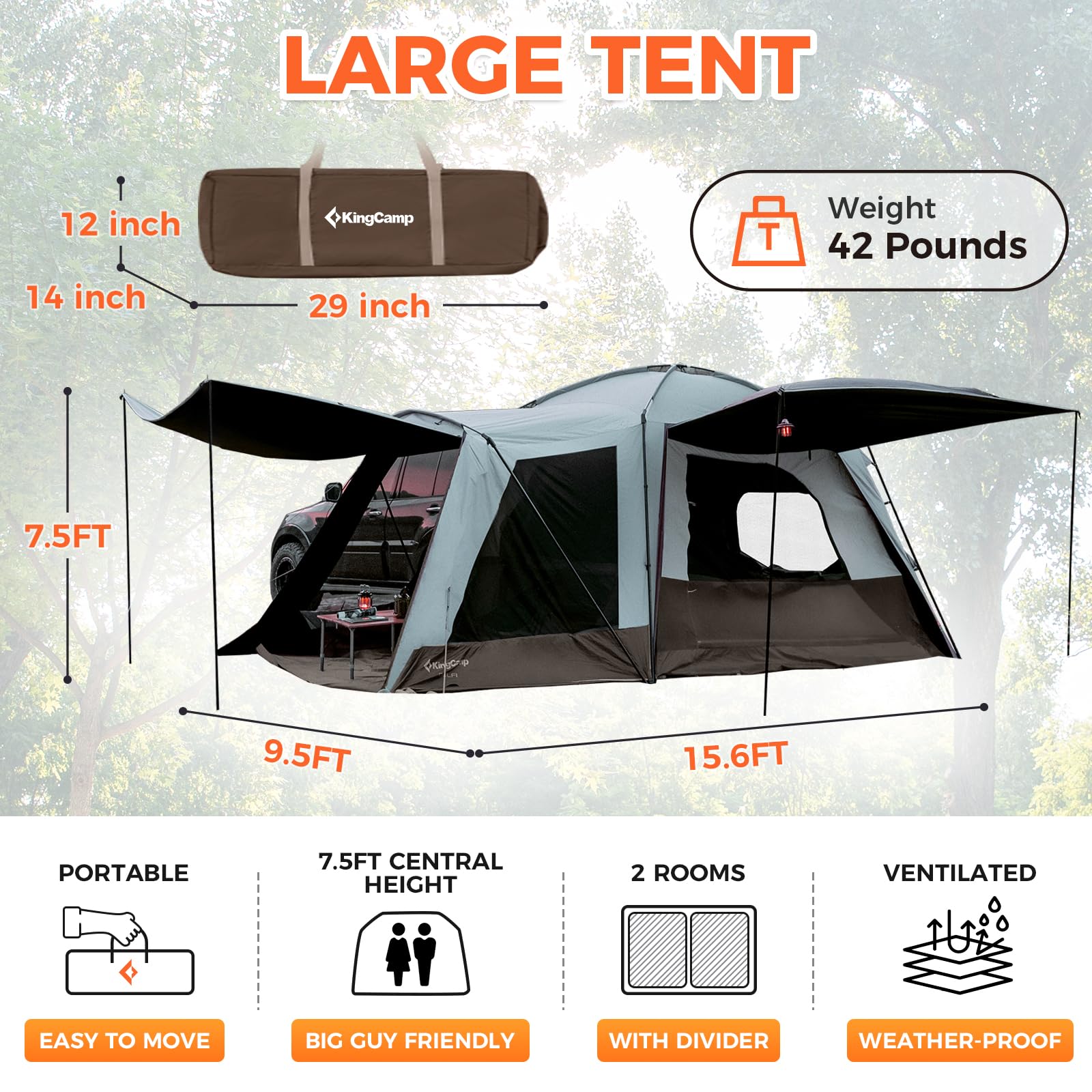 KingCamp Boundless X5 B Car-Integrated Camping SUV Tent
