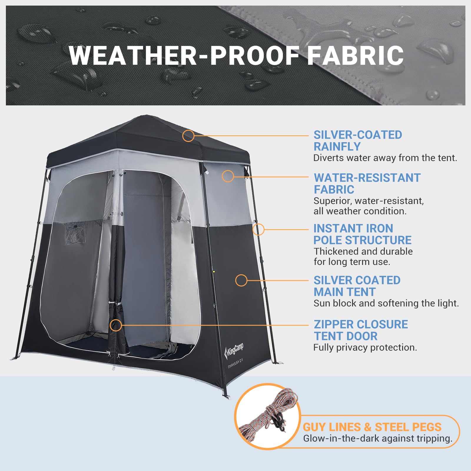 KingCamp Outdoor Shower Tents for Camping