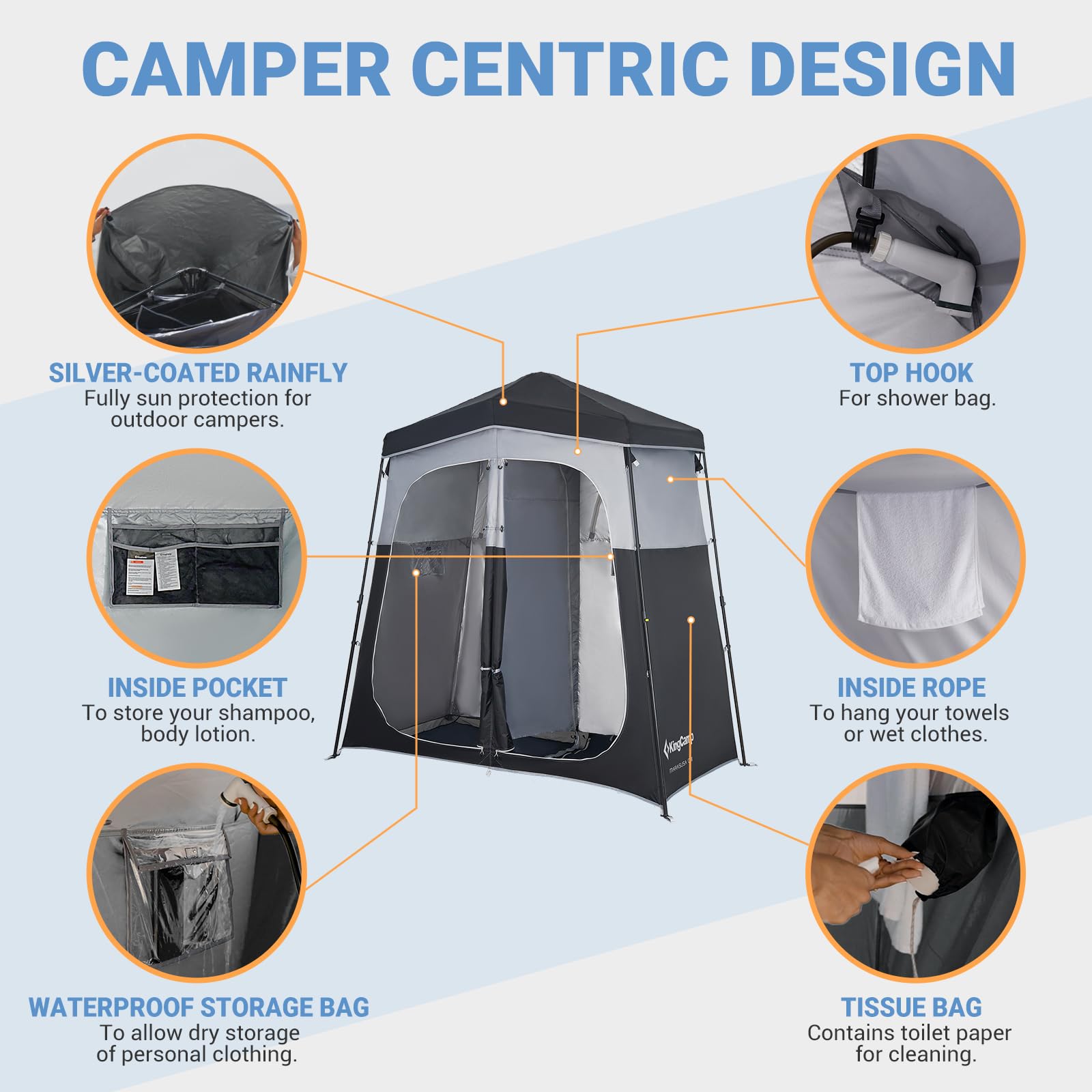KingCamp Outdoor Shower Tents for Camping