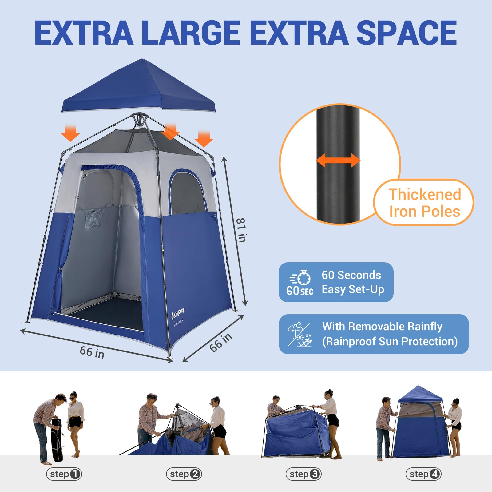 KingCamp Outdoor Shower Tents for Camping, Portable Instant Pop Up Privacy Tent