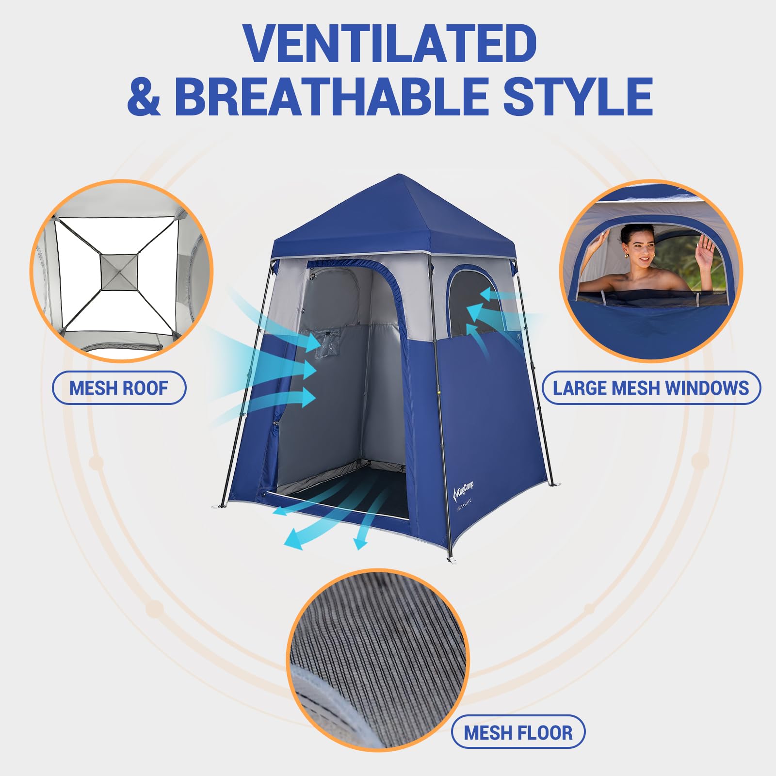 KingCamp Outdoor Shower Tents for Camping, Portable Instant Pop Up Privacy Tent