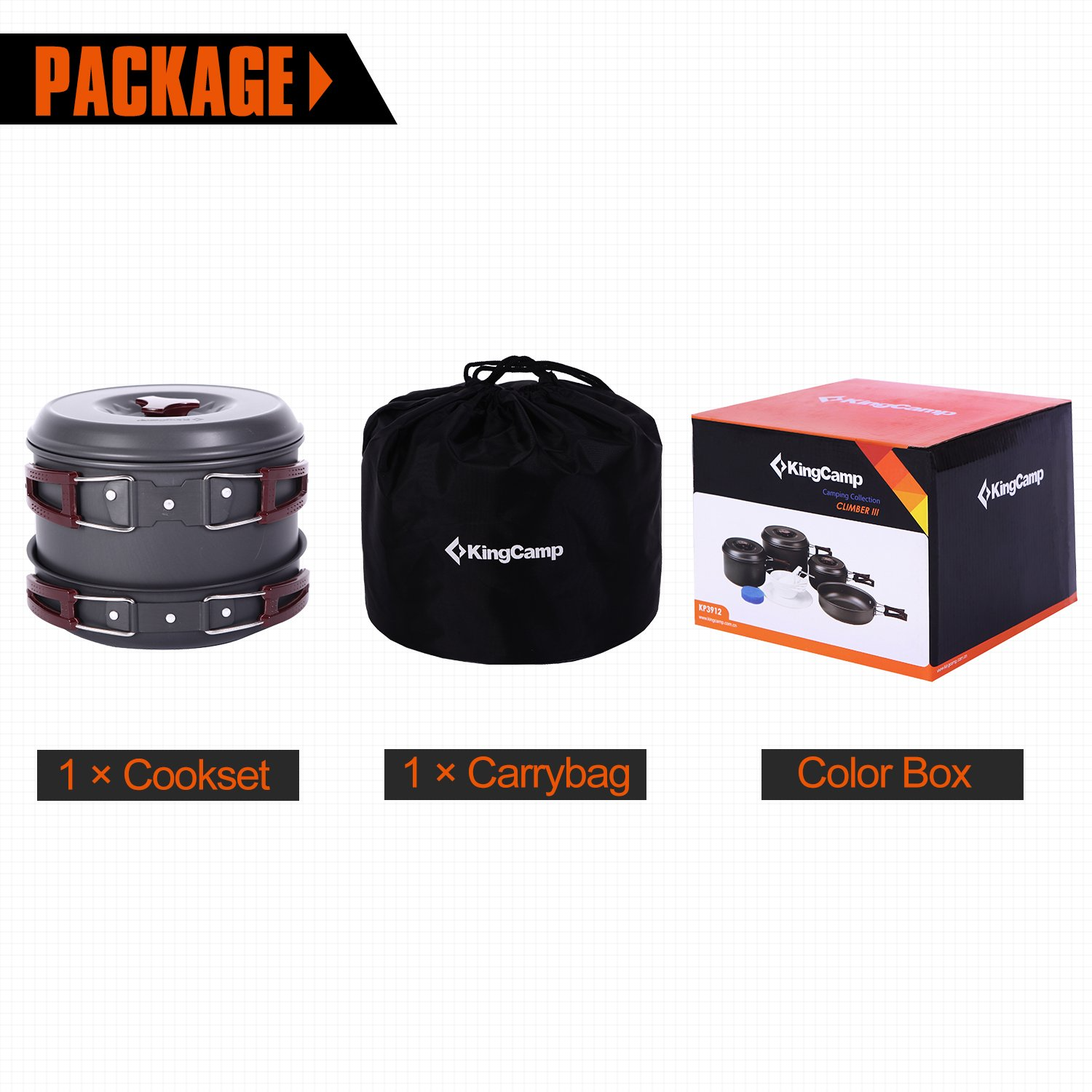 KingCamp 18Pcs Camping Cookware Camp Cooking Set