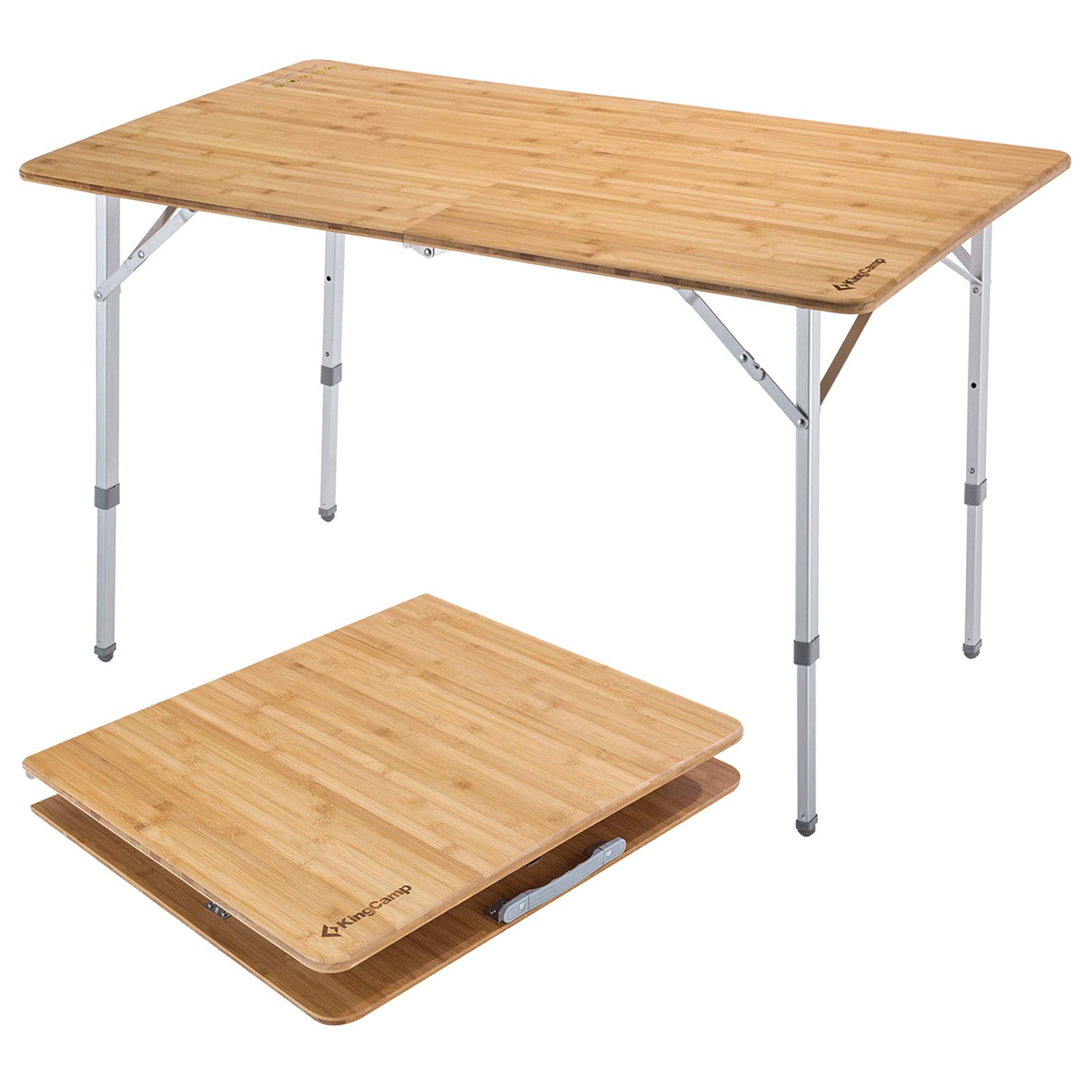 KingCamp Bamboo Three Heights 6 People Folding Table