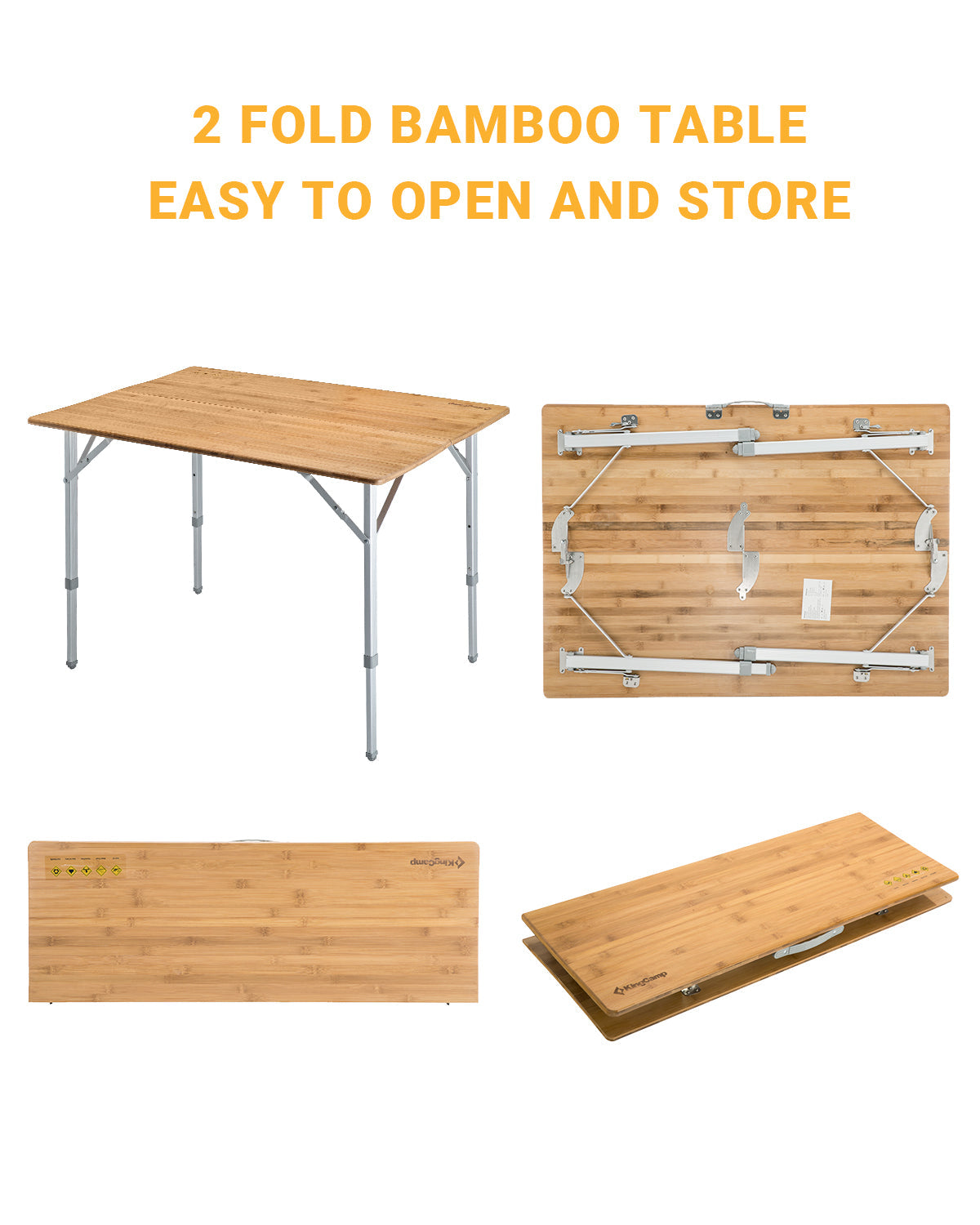 6 People Adjustable Height Bamboo Table