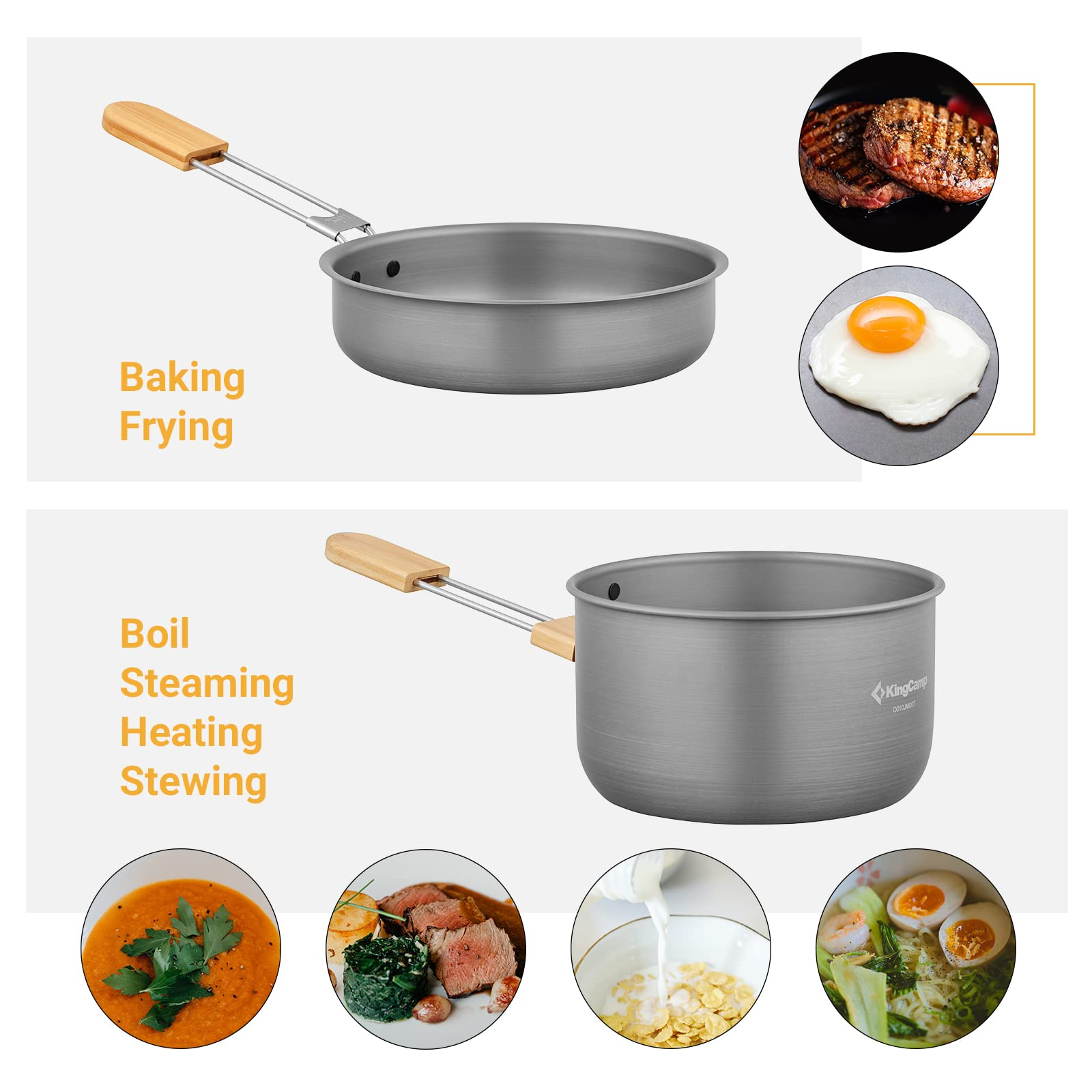 KingCamp 7Pcs Camping Cookware Camp Cooking Set