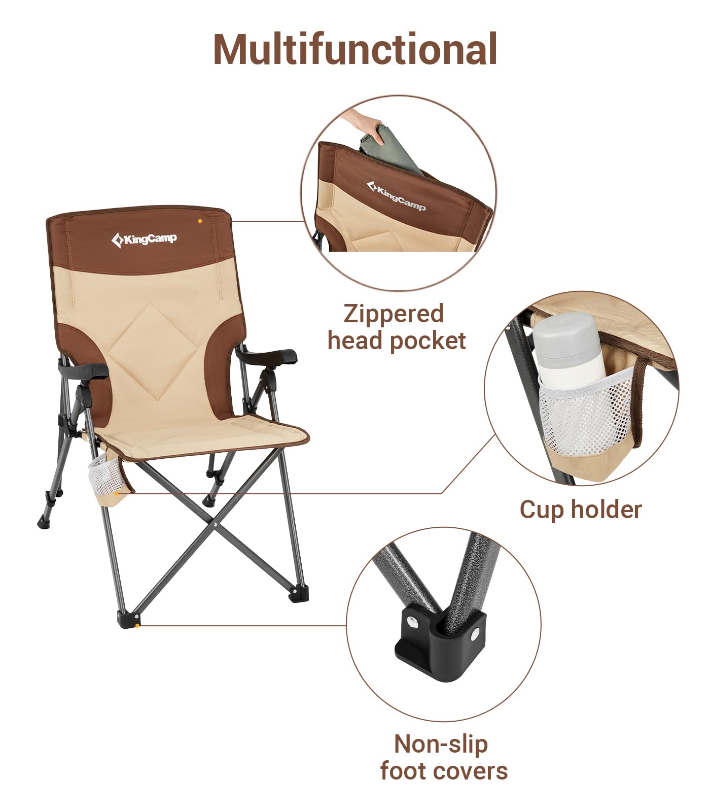 KingCamp Adjustble Heavy Duty Camping Chairs