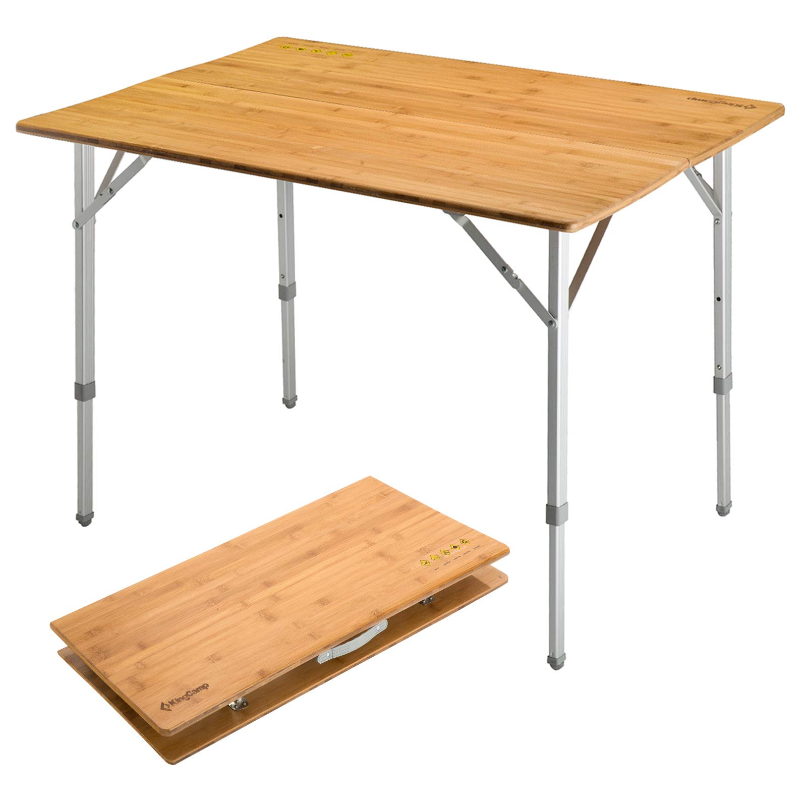 KingCamp Bamboo Three Heights 4 People Folding Table