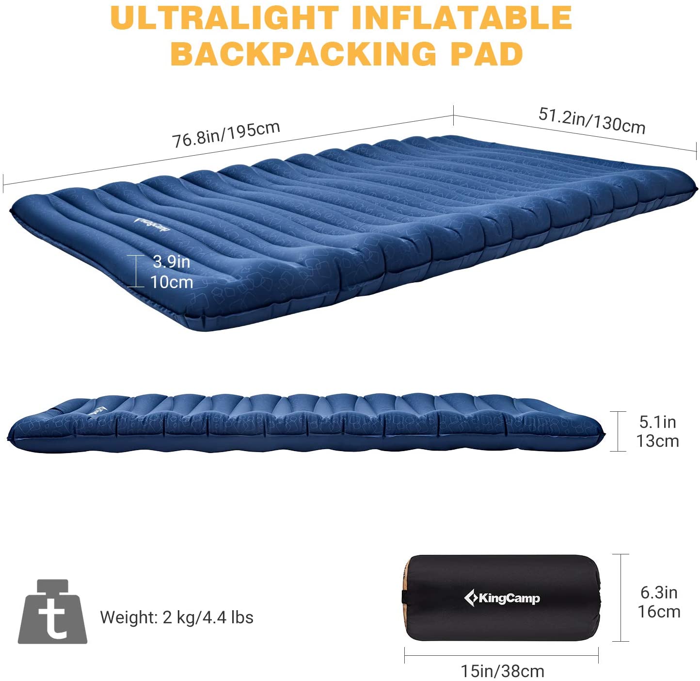 KingCamp Lightweight 3.9 Inches Thick Mattress Single/ Double