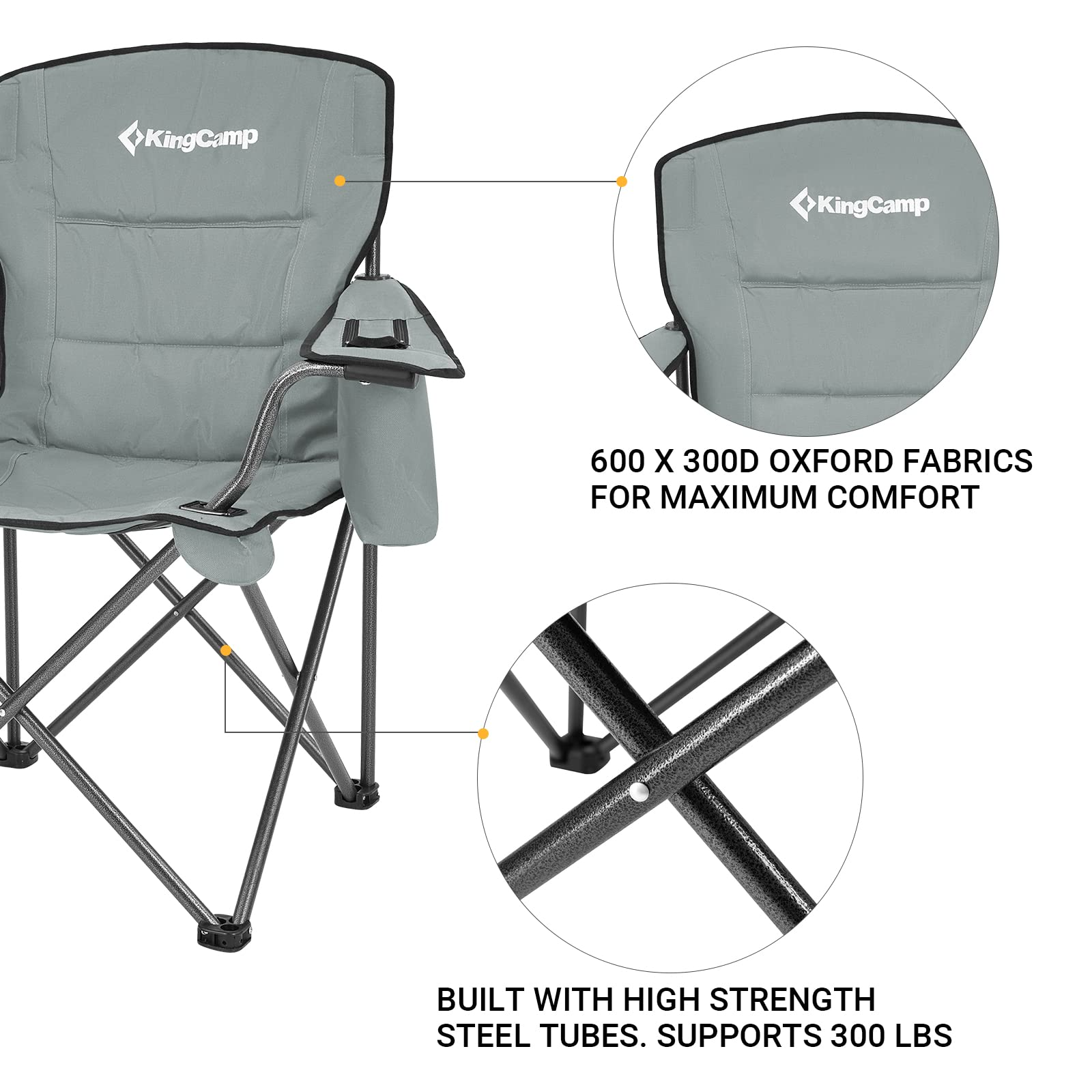 KingCamp Oversized Padded Arm Chair with Cooler