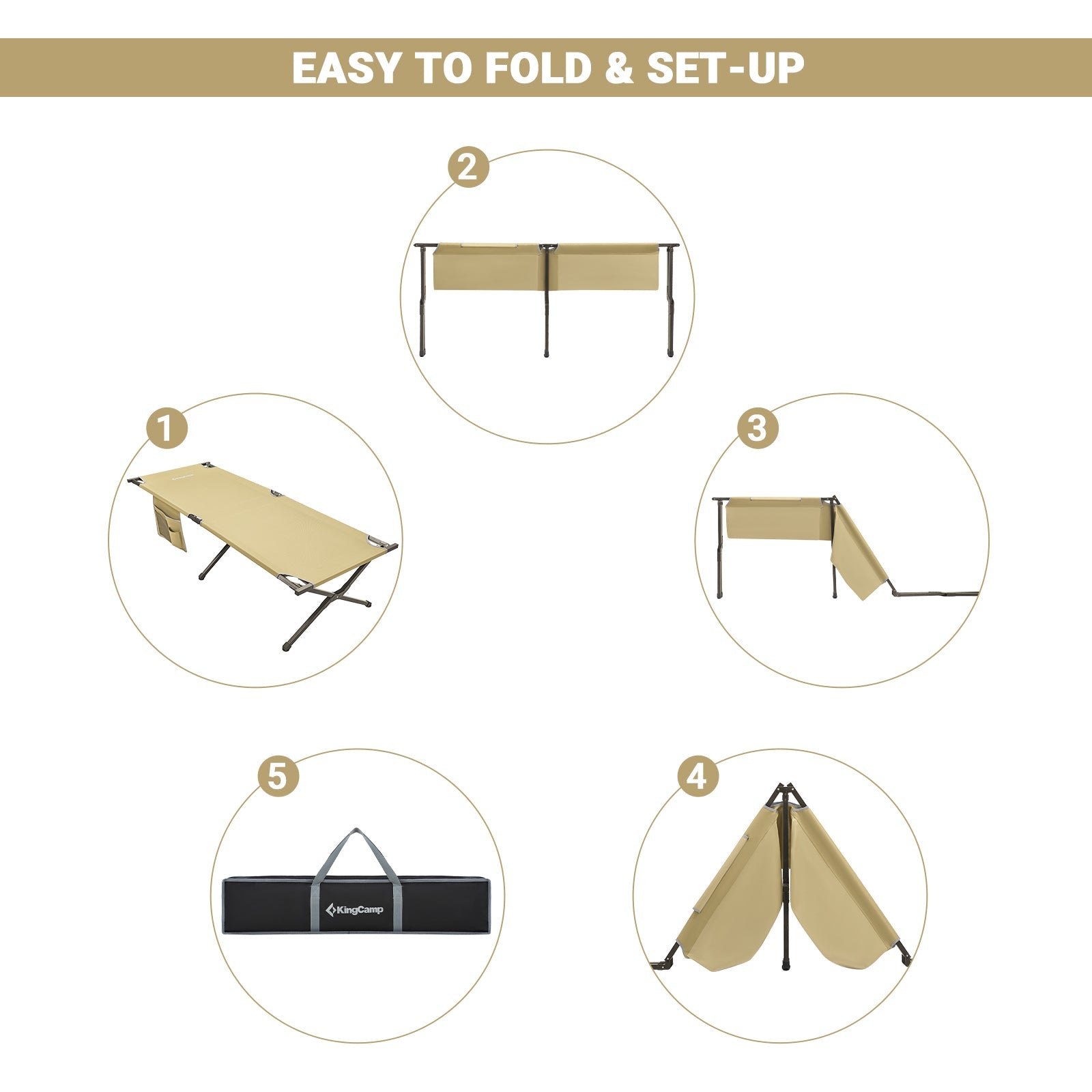 KingCamp Portable Camping Heavy Duty Cot