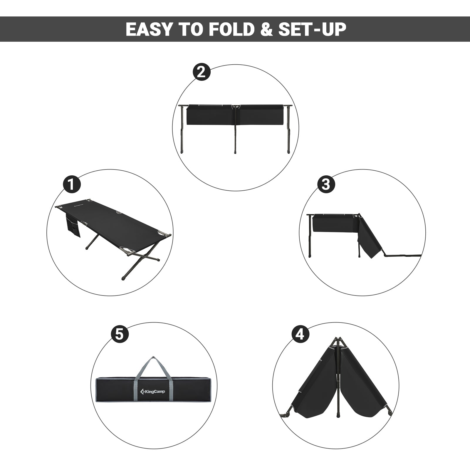 KingCamp Portable Camping Heavy Duty Cot