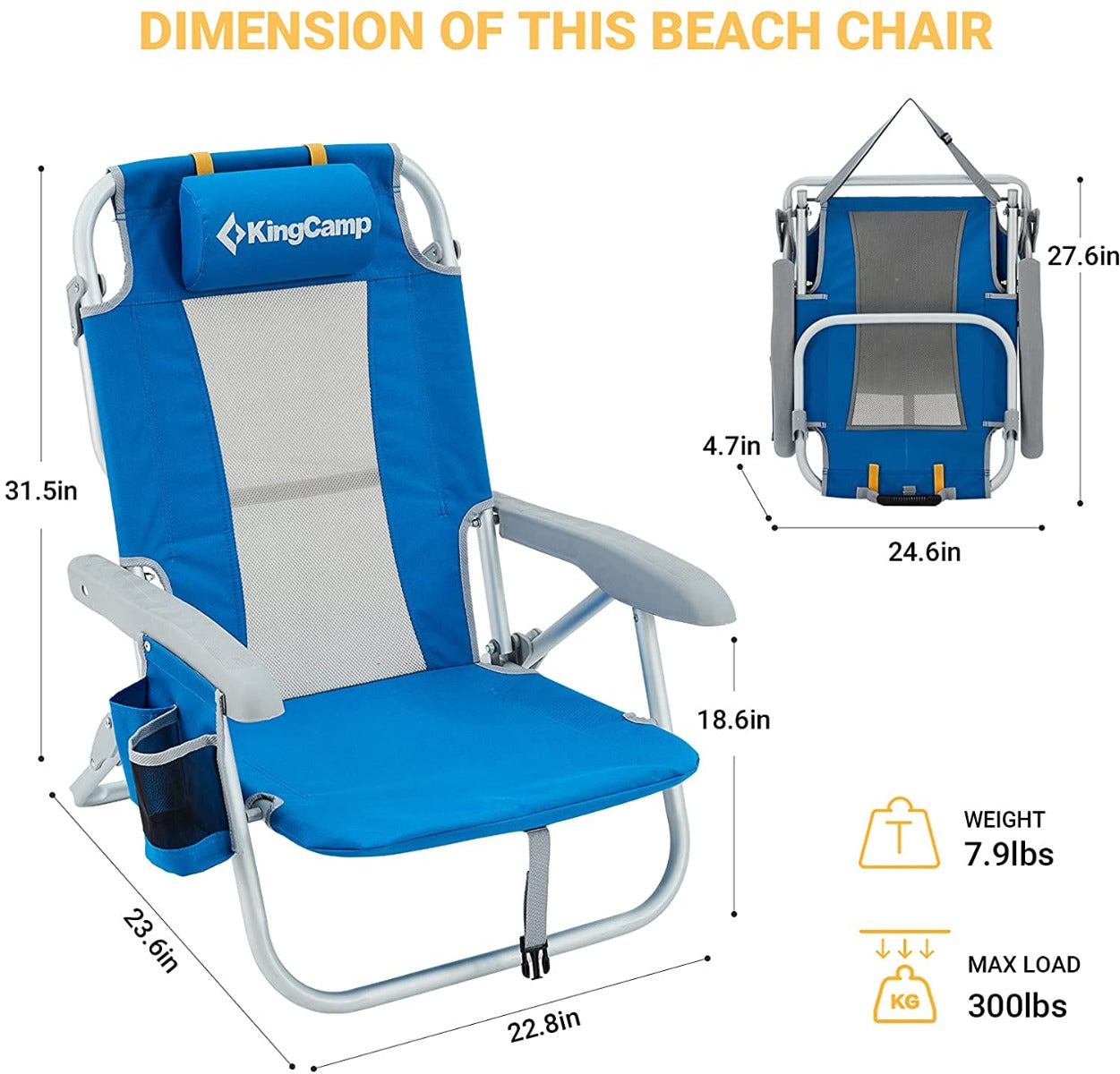 KingCamp Stable Folding Beach Chair
