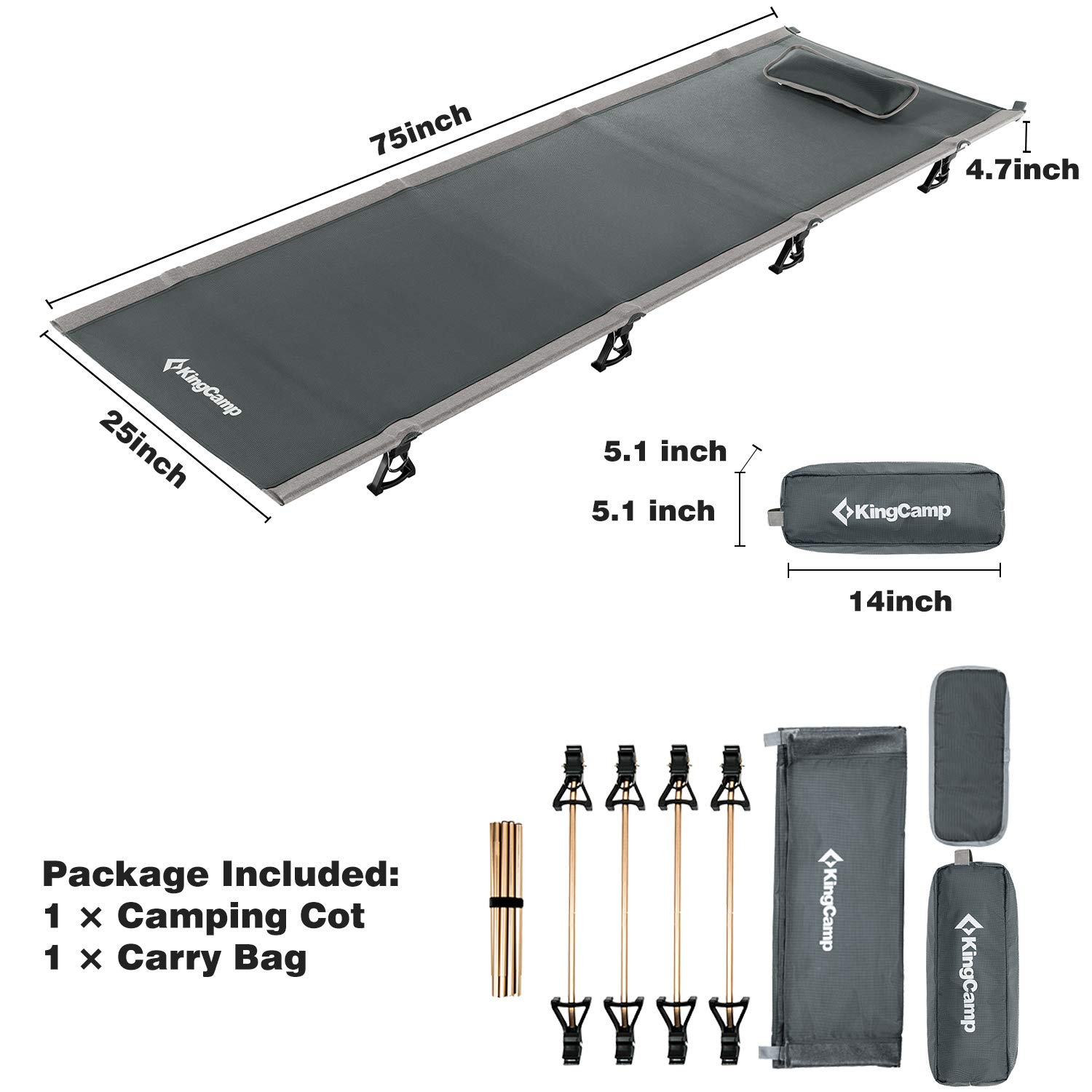 Kingcamp Ultralight Folding Camping Cot