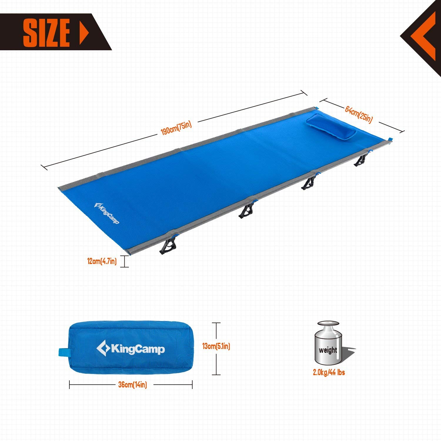 Kingcamp Ultralight Folding Camping Cot