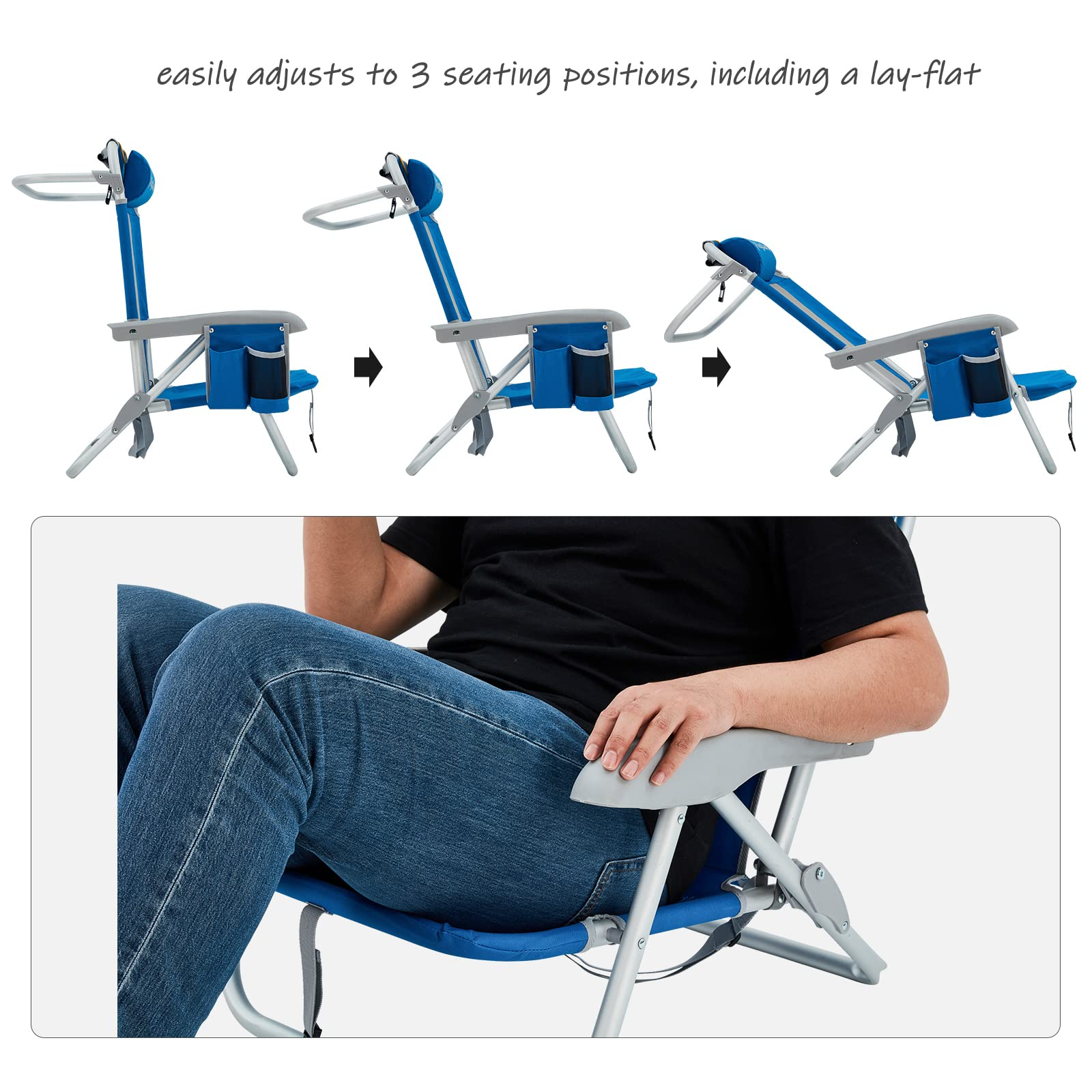 Low Sling Folding Beach Chair