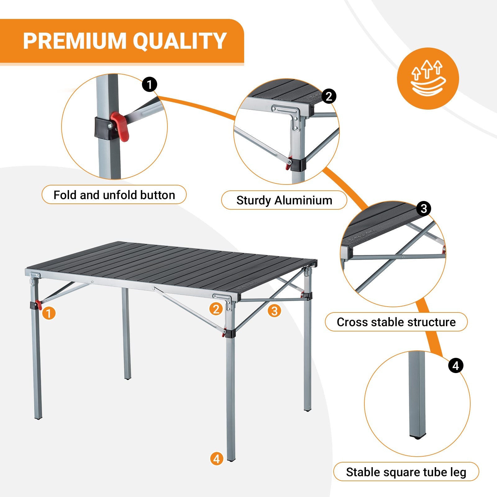 4-6 Person Aluminum Lightweight Folding Tables