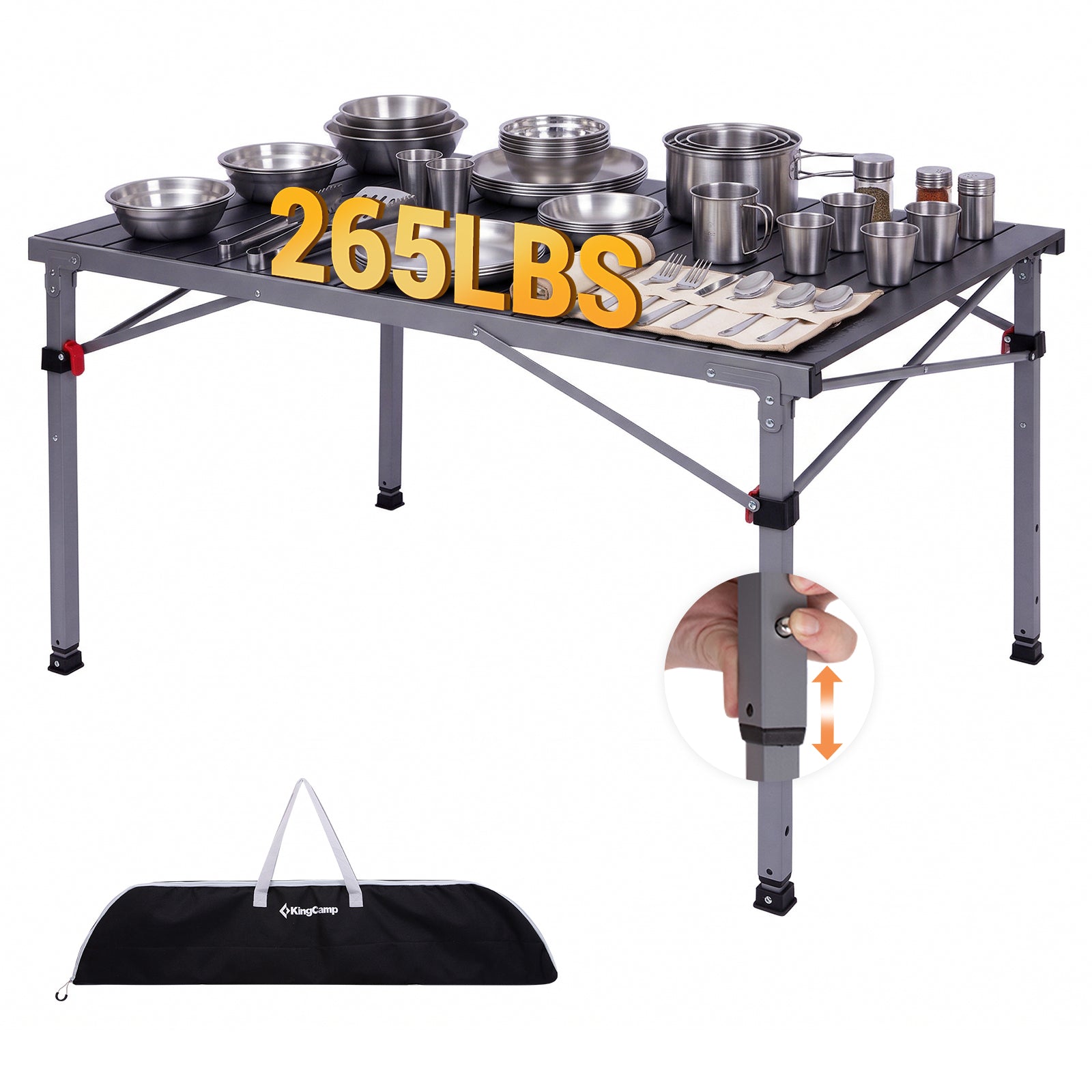 Folding Aluminum Roll-Top Camping Table