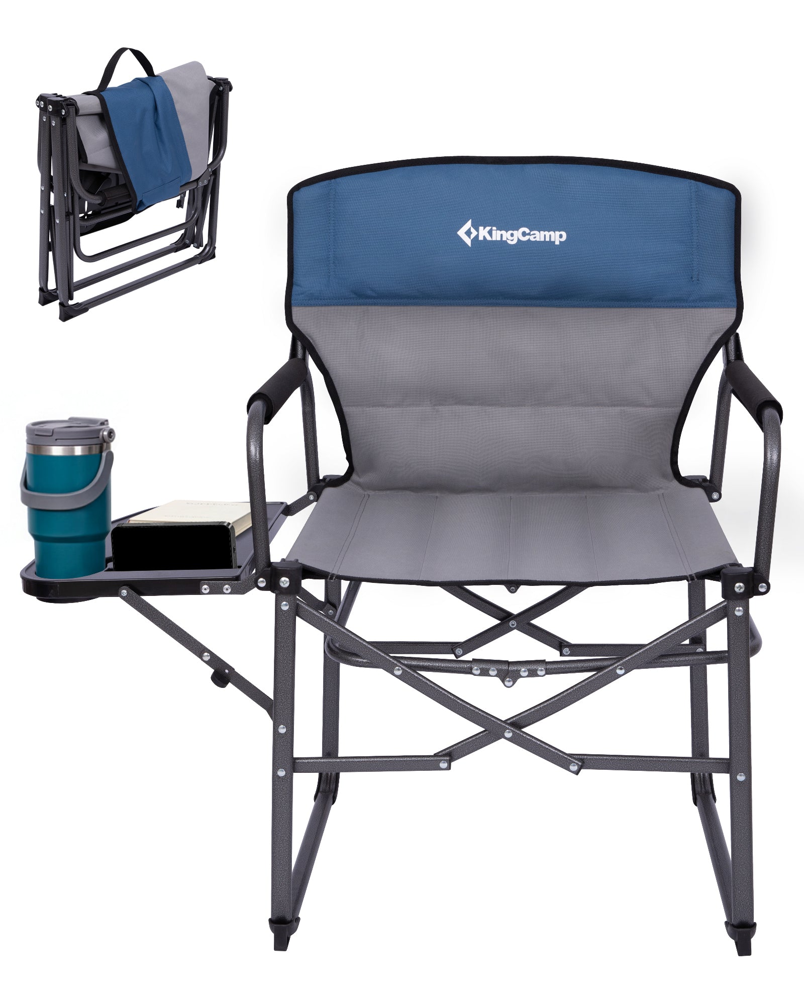 KingCamp ASH C30 Oversized Director's Camp Chair with Side Table