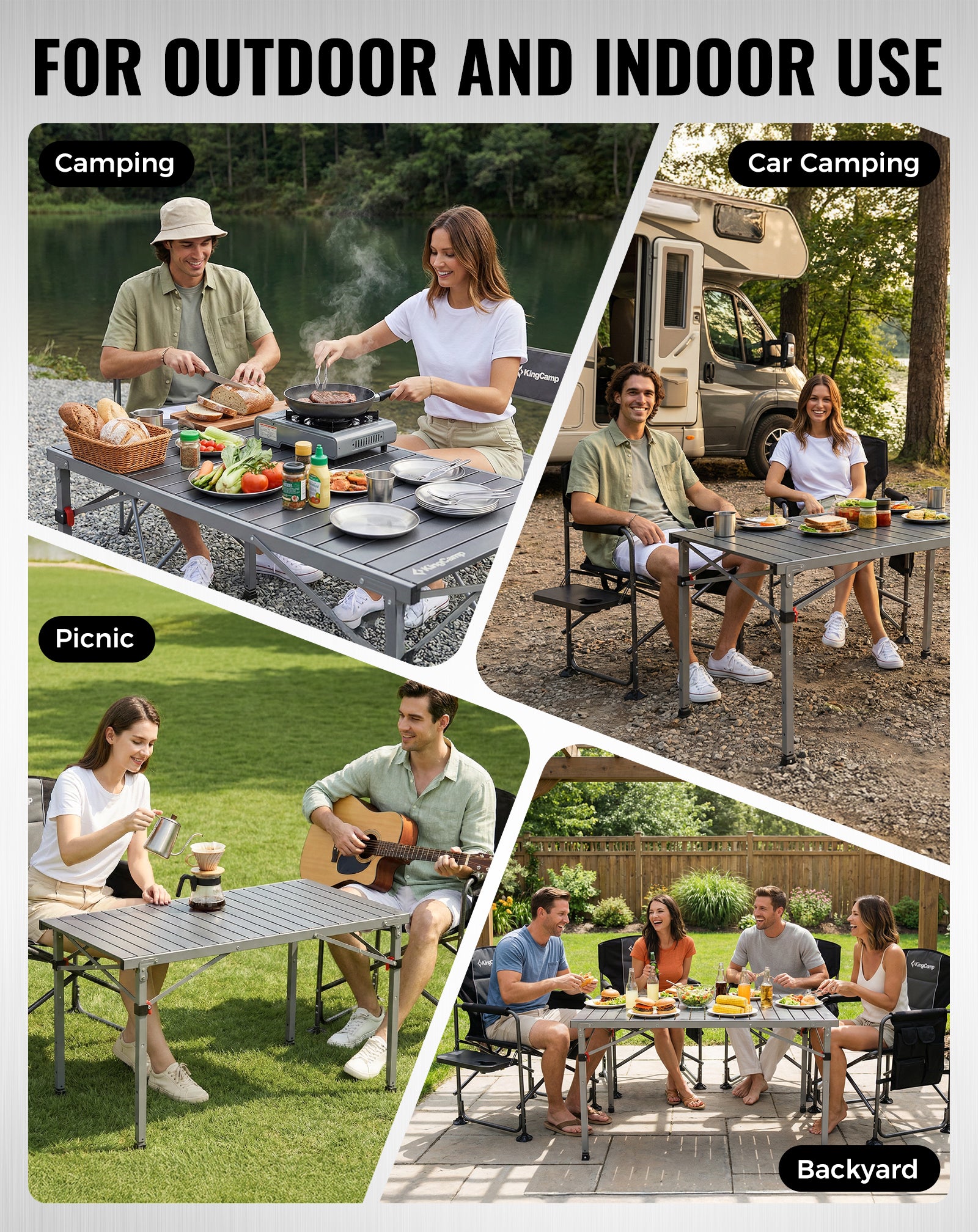Folding Aluminum Roll-Top Camping Table
