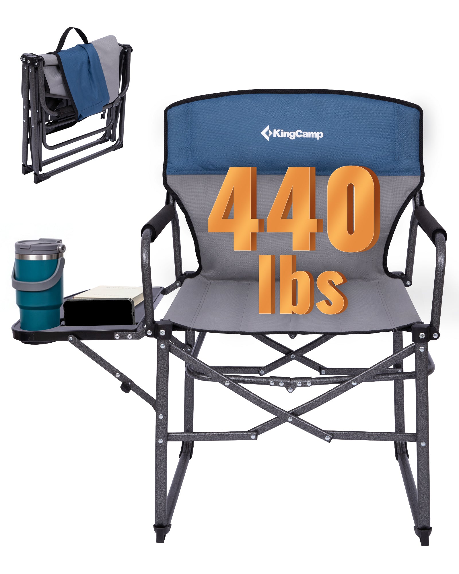 KingCamp ASH C30 Oversized Director's Camp Chair with Side Table