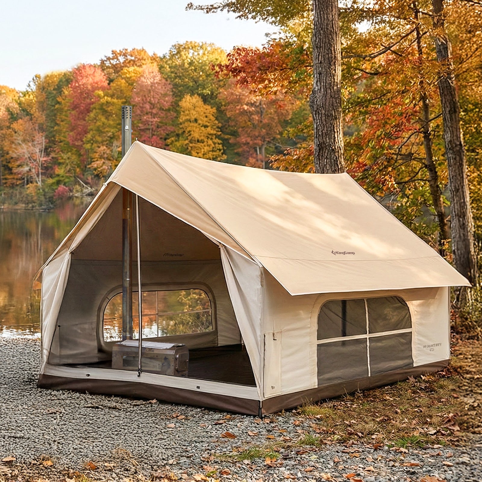 Pre‑Order, Delivers Late February | MOUNTAIN IN C5 Canvas Hot Tent | 5-6 Person Cabin Tent with Stove Jack