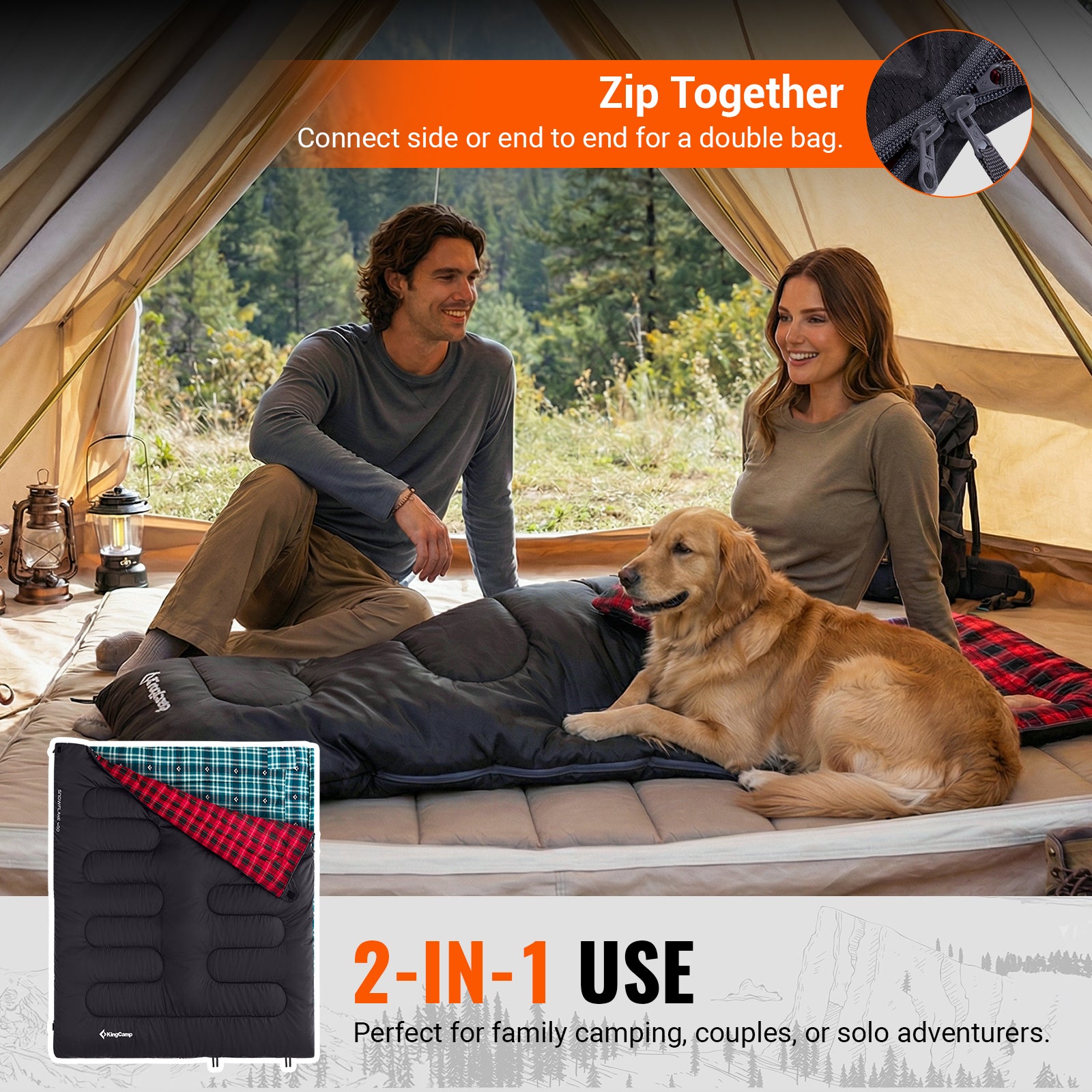 Saco de dormir de franela de algodón para 3 estaciones 32F 