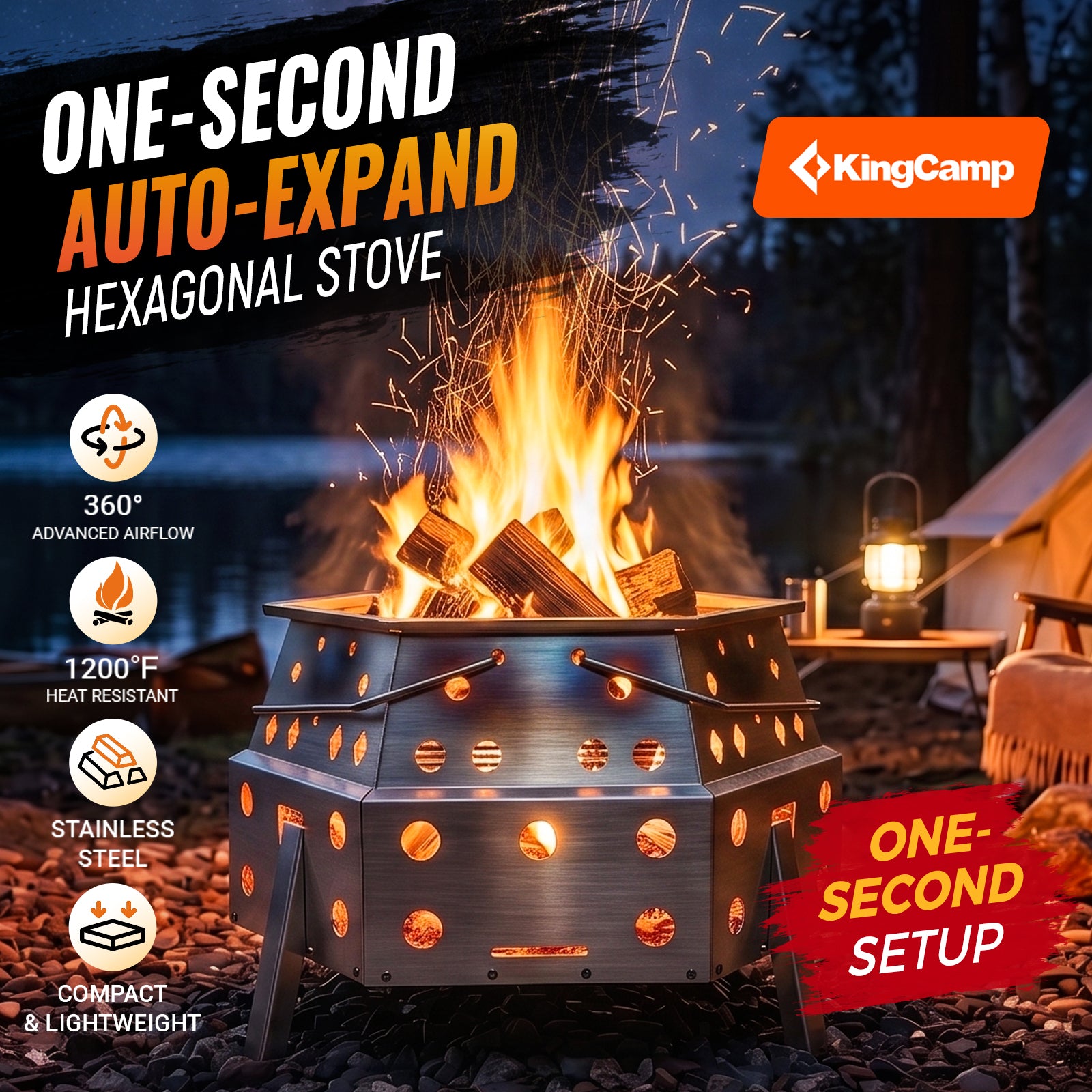 KingCamp Smokeless Fire Pit