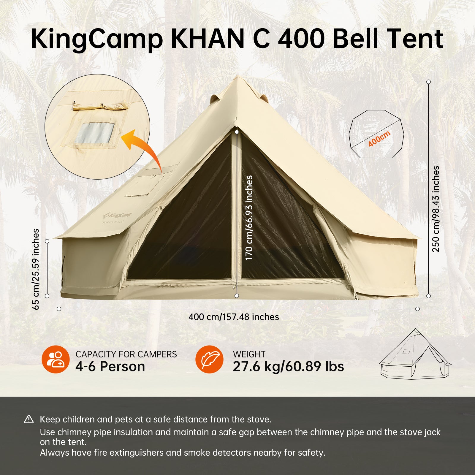 ①本体　KingCamp　KHAN C 500　ベルテント　TC　約5m×5m 2_e77cf415-07f8-4823-b3d0-