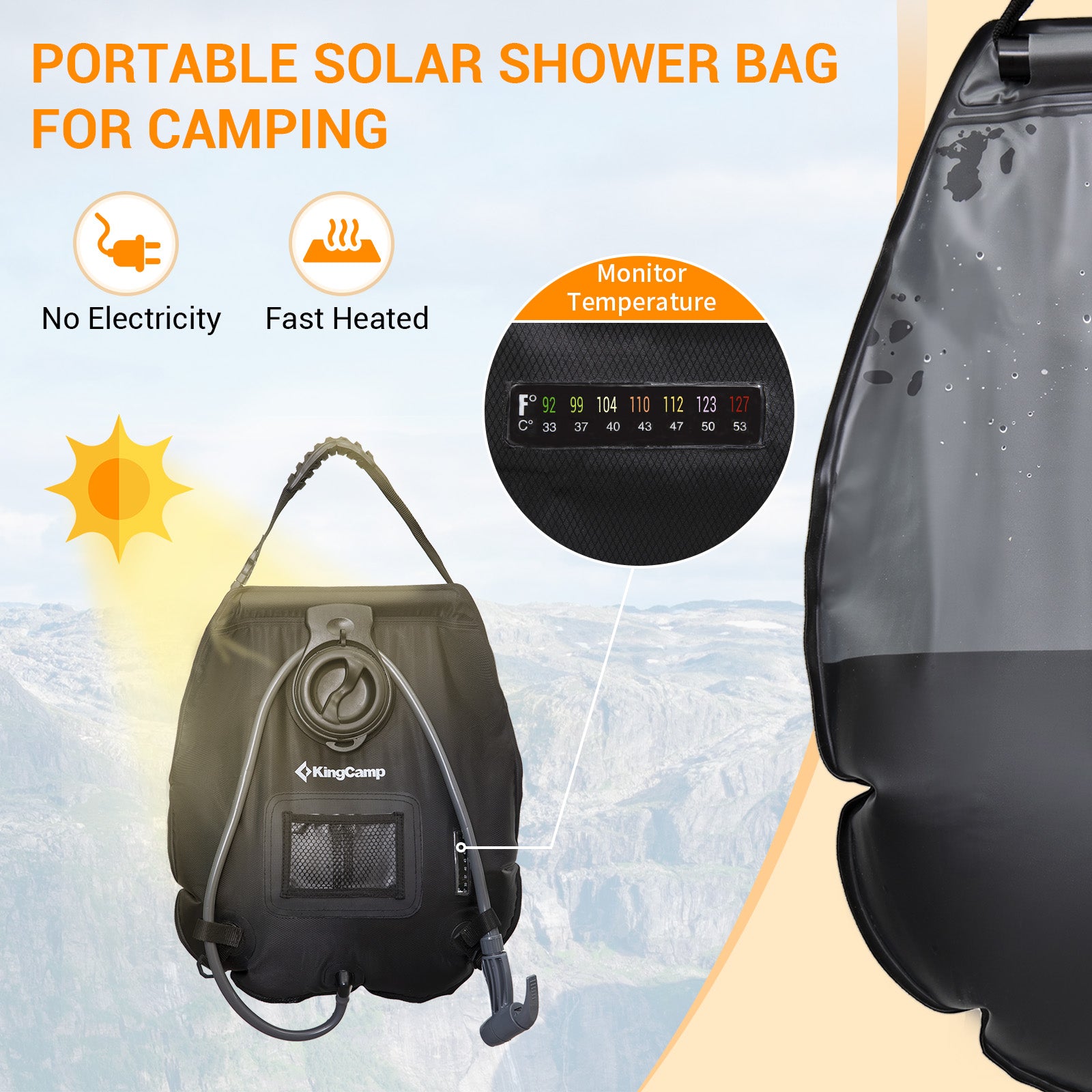 20L Solar Shower Bag for Camping