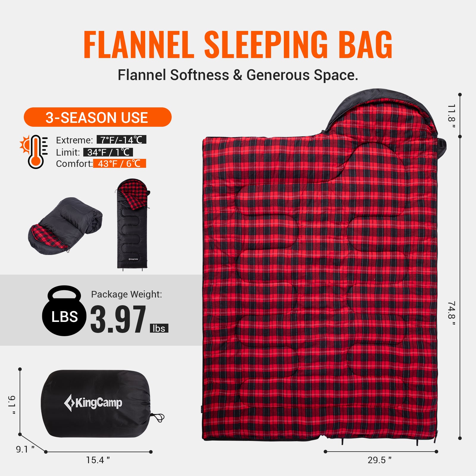 Oasis C 350 Sleeping Bag – KingCamp