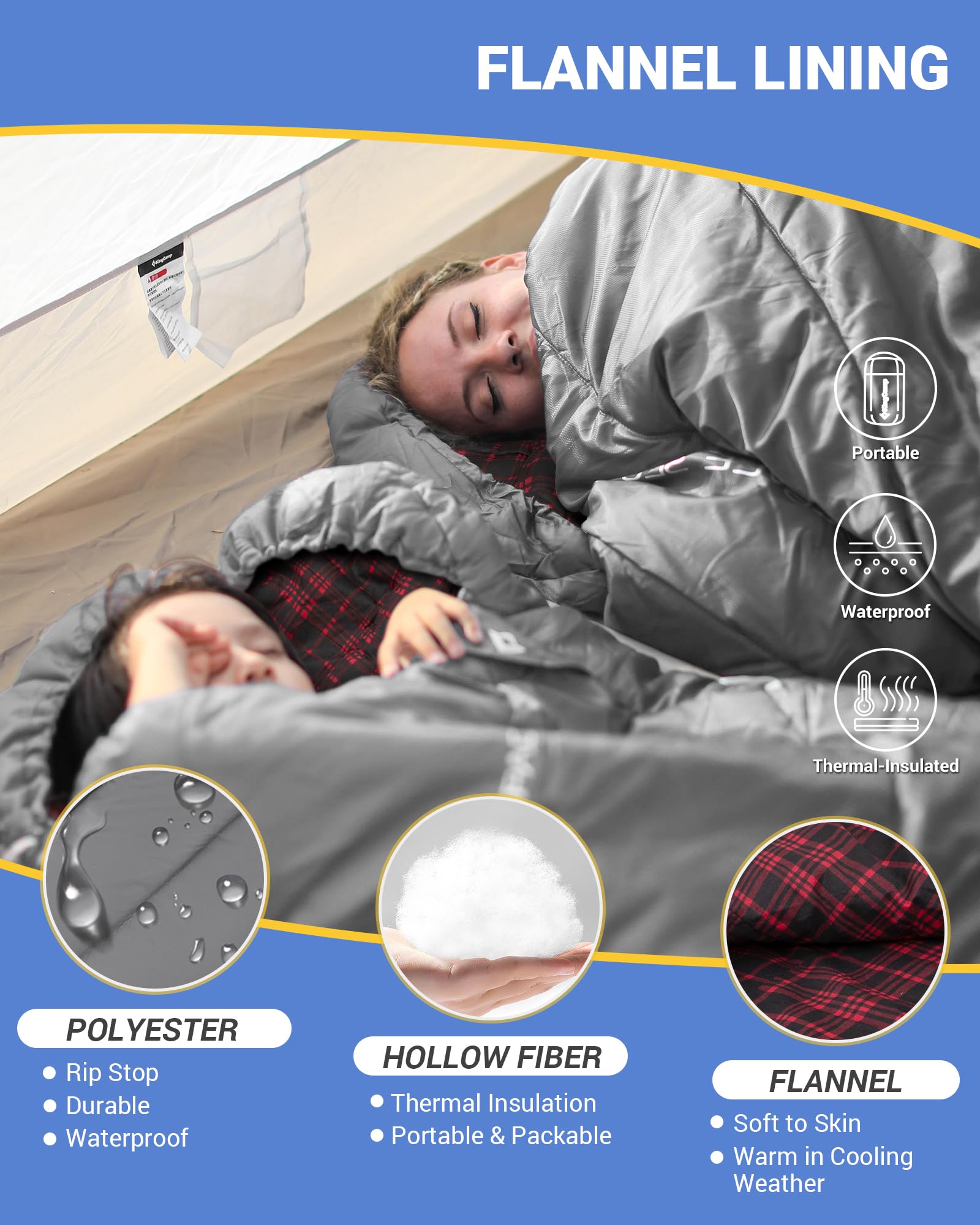 Buy Plus Size 3-4 Season Sleeping Bag from KingCamp