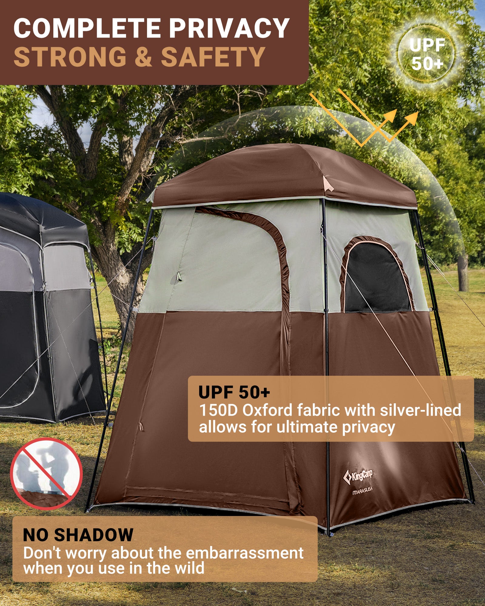 MARASUSA Single Privacy Shelter with 20L Solar Shower Bag