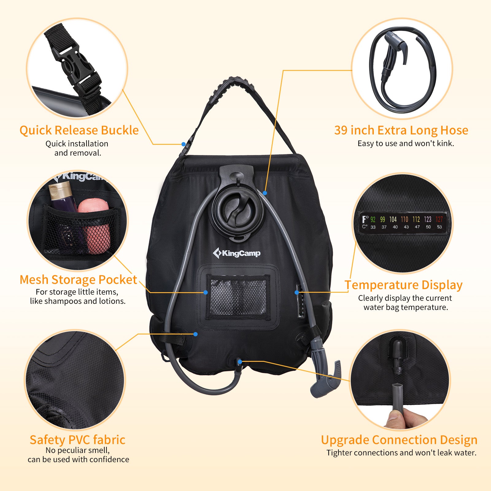 20L Solar Shower Bag for Camping