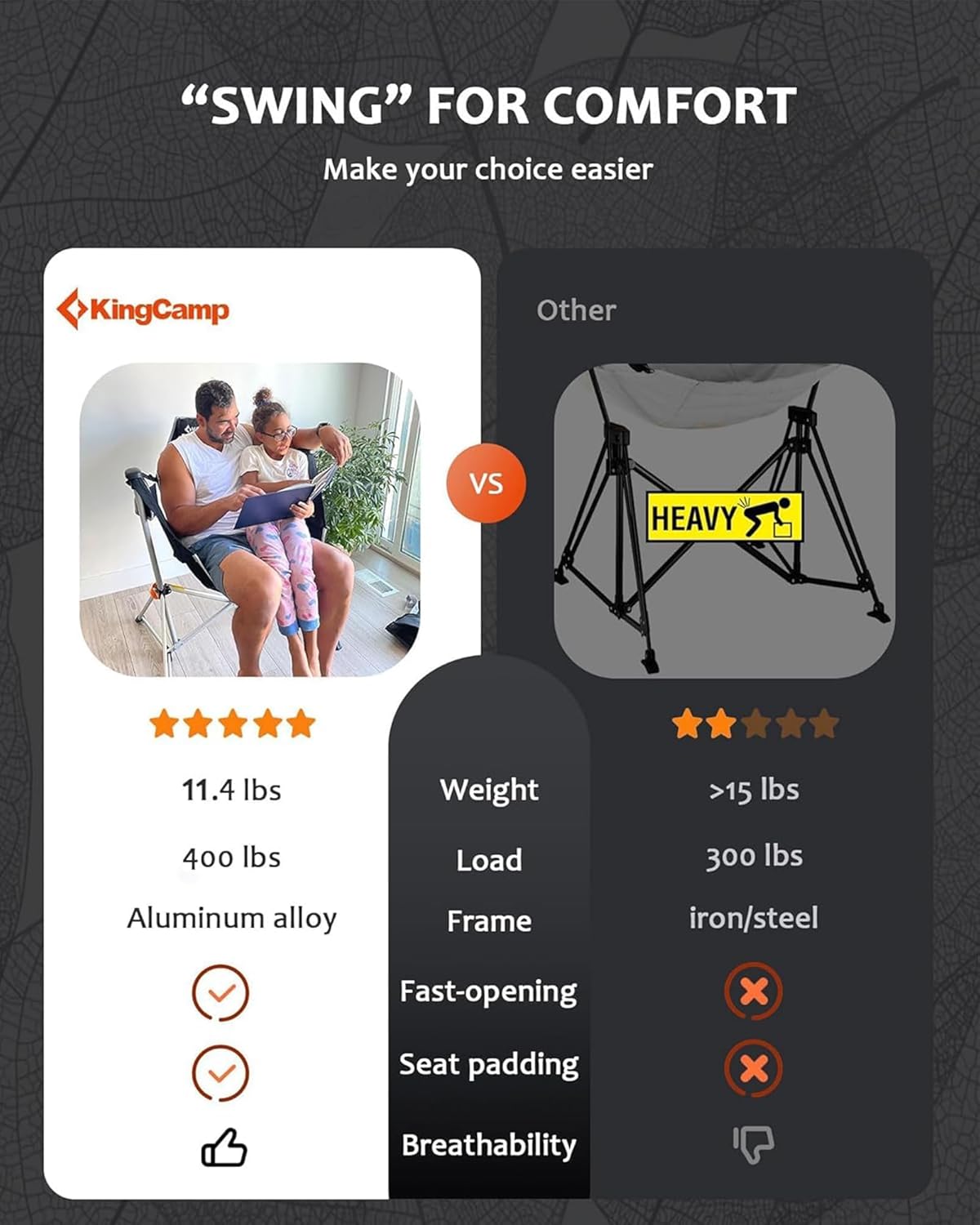 ORCHID C20 Hammock Chair with Footrest