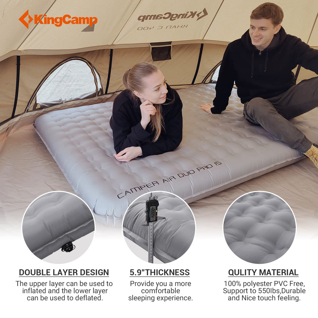 KingCamp Comfortable Double Thick Inflatable Mattress Camping