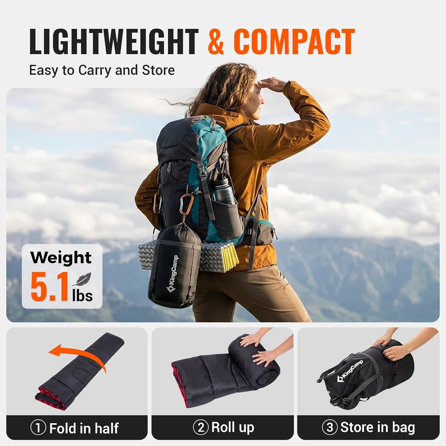 Saco de dormir de franela de algodón para 3 estaciones 32F 