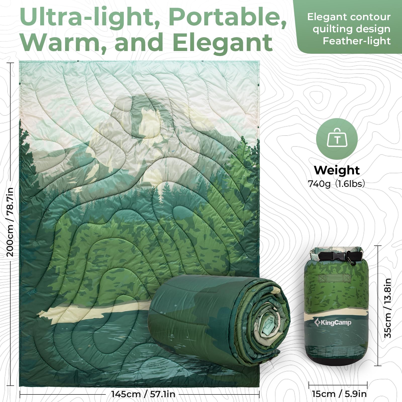 KingCamp BLANKET SMART 150 XL Lightweight Camping Blanket