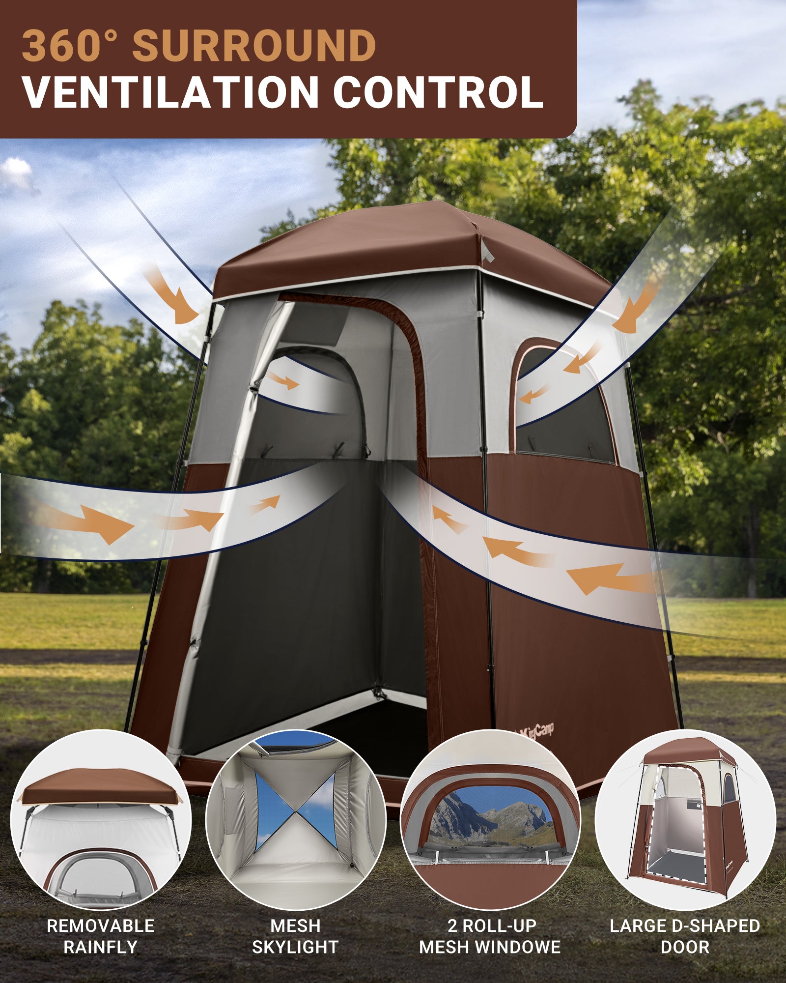 MARASUSA Single Privacy Shelter with 20L Solar Shower Bag
