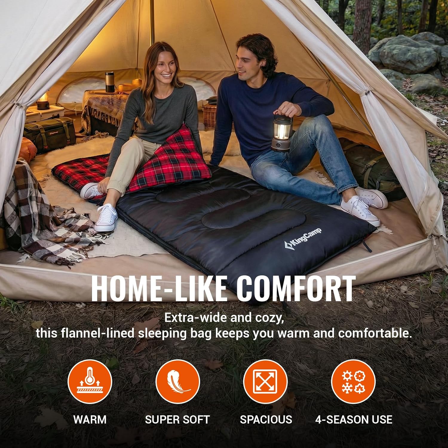 Saco de dormir de franela de algodón para 3 estaciones 32F 