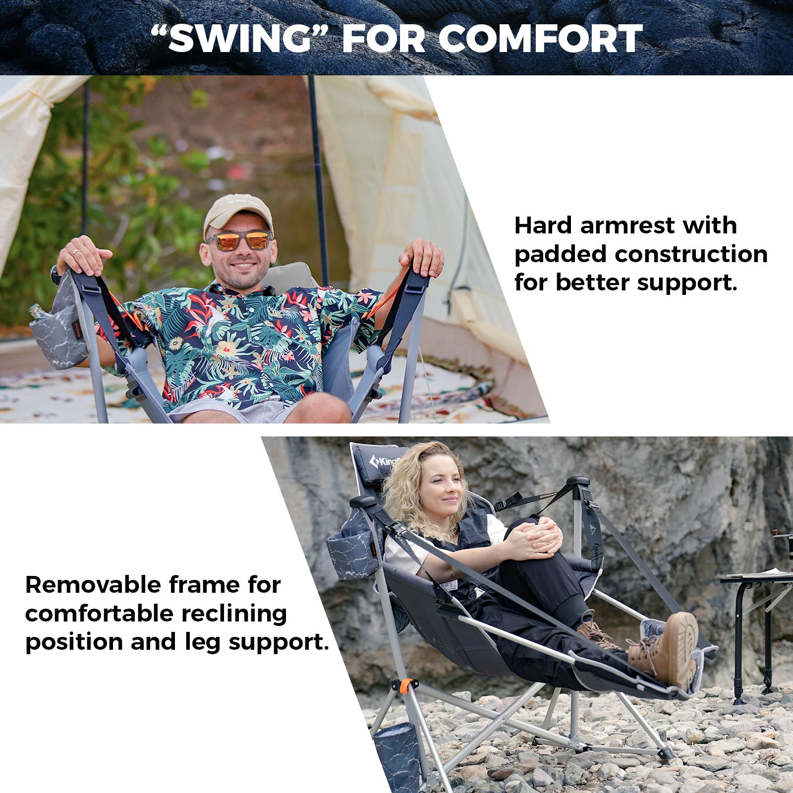ORCHID C20 Camping Hammock Chair with Footrest | Volcapetra – KingCamp