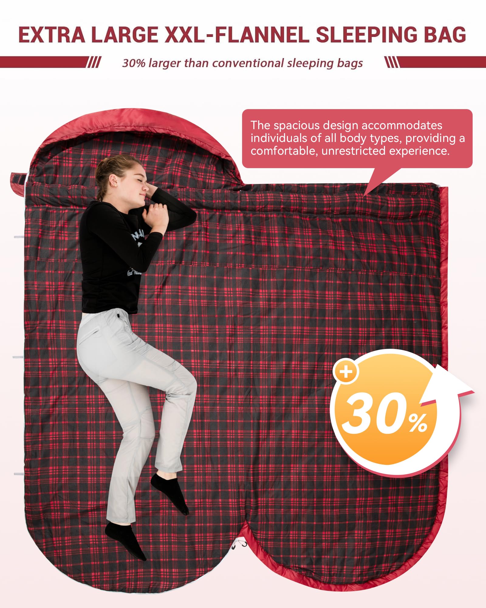 FREESPACE 350 Plus Size 3-4 Season Sleeping Bag