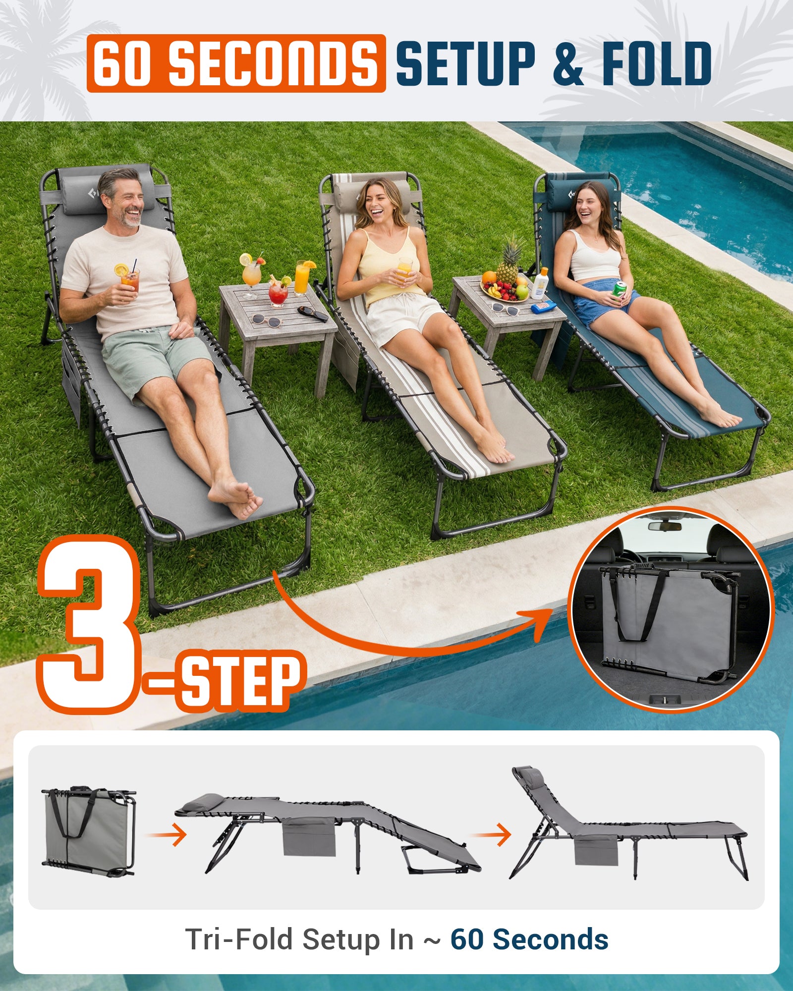 MAGNOLIA B20 Folding Lounge Chair with Face Hole