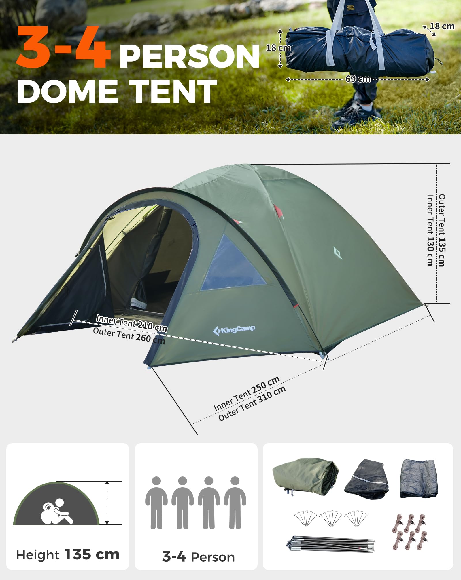 KingCamp HOLIDAY IV Camping Tent