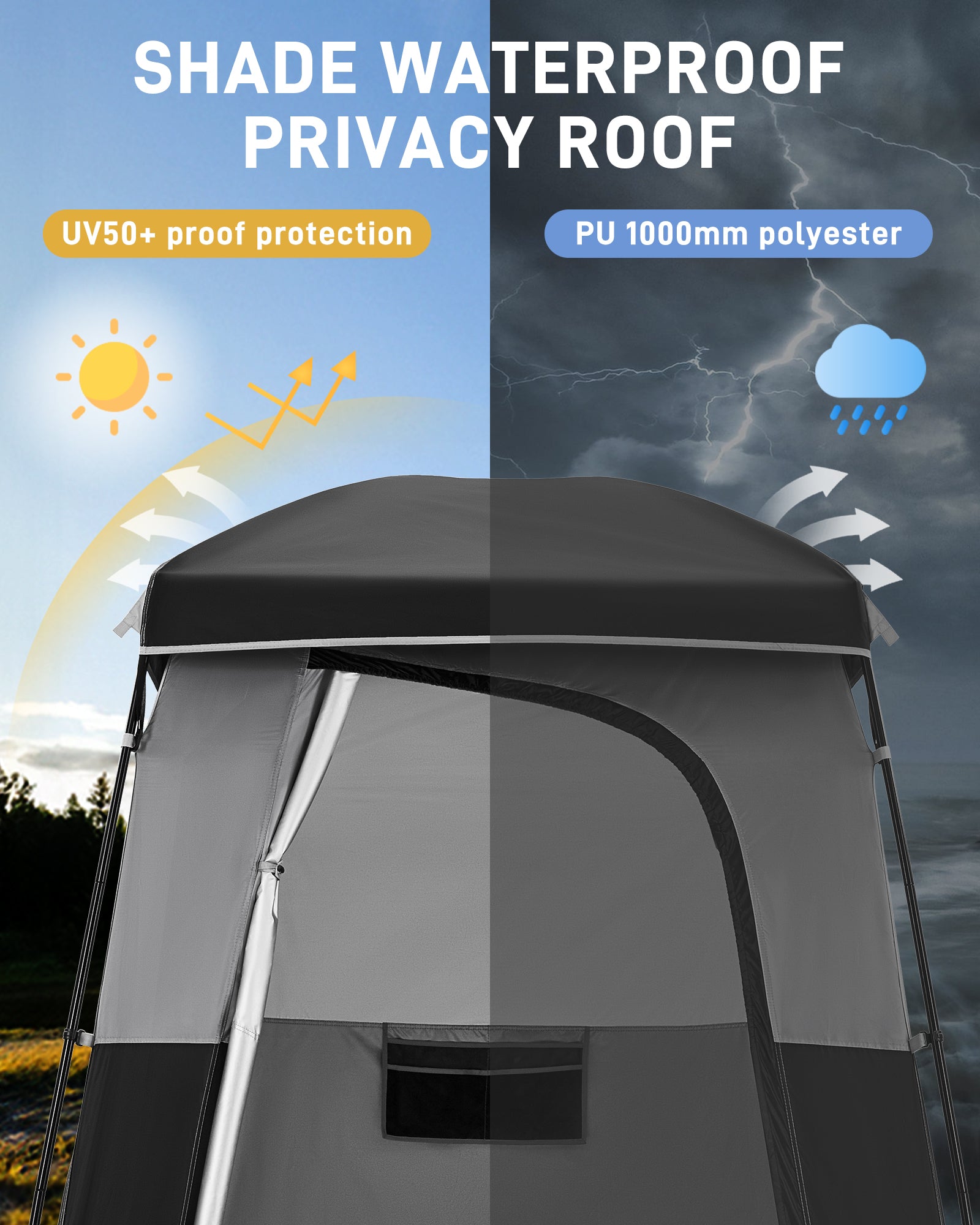 MARASUSA Single Privacy Shelter with 20L Solar Shower Bag